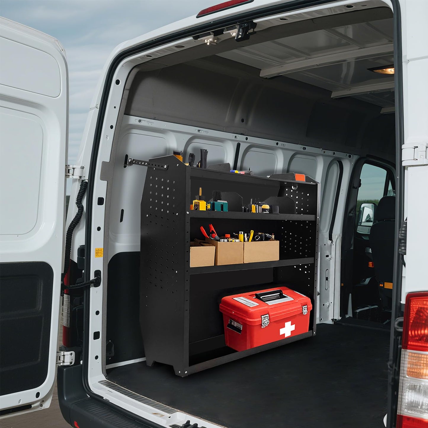 Cargo Van Shelving Storage System, 32" W x 46" H x 13" D Van Shelving Fit for Ford Transit, Chevy Express, GM, NV, Promaster, Sprinter and Metris
