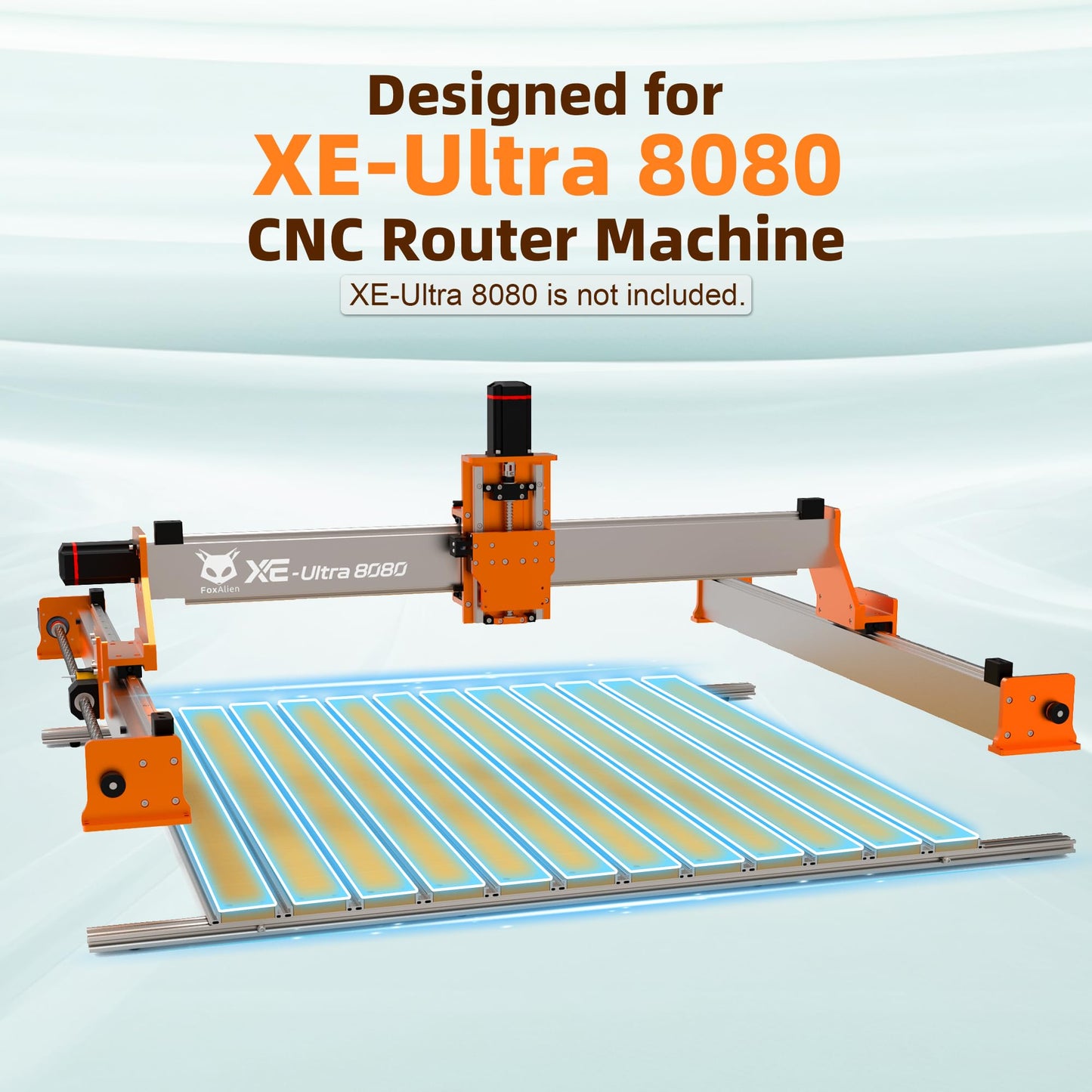 FoxAlien T-slot Hybrid Spoilboard Work Table and Aluminum Profile Base Frame Upgrade Kit for XE-Ultra 8080 CNC Router Machine