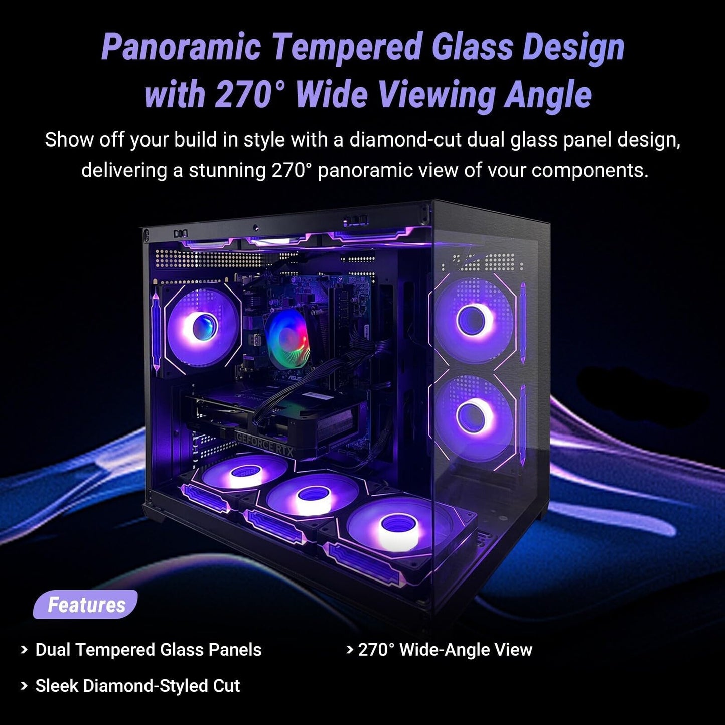 Evounic Professional Workstation Gaming PC – i7 Xeon E5 up to 3.5GHz, GeForce GTX Titan GDDR5, 16GB DDR4 RAM, 512GB M.2 SSD + 1TB HDD, WiFi 6 & BT 5.4, 9× ARGB Fans, 650W PSU, WIN11P