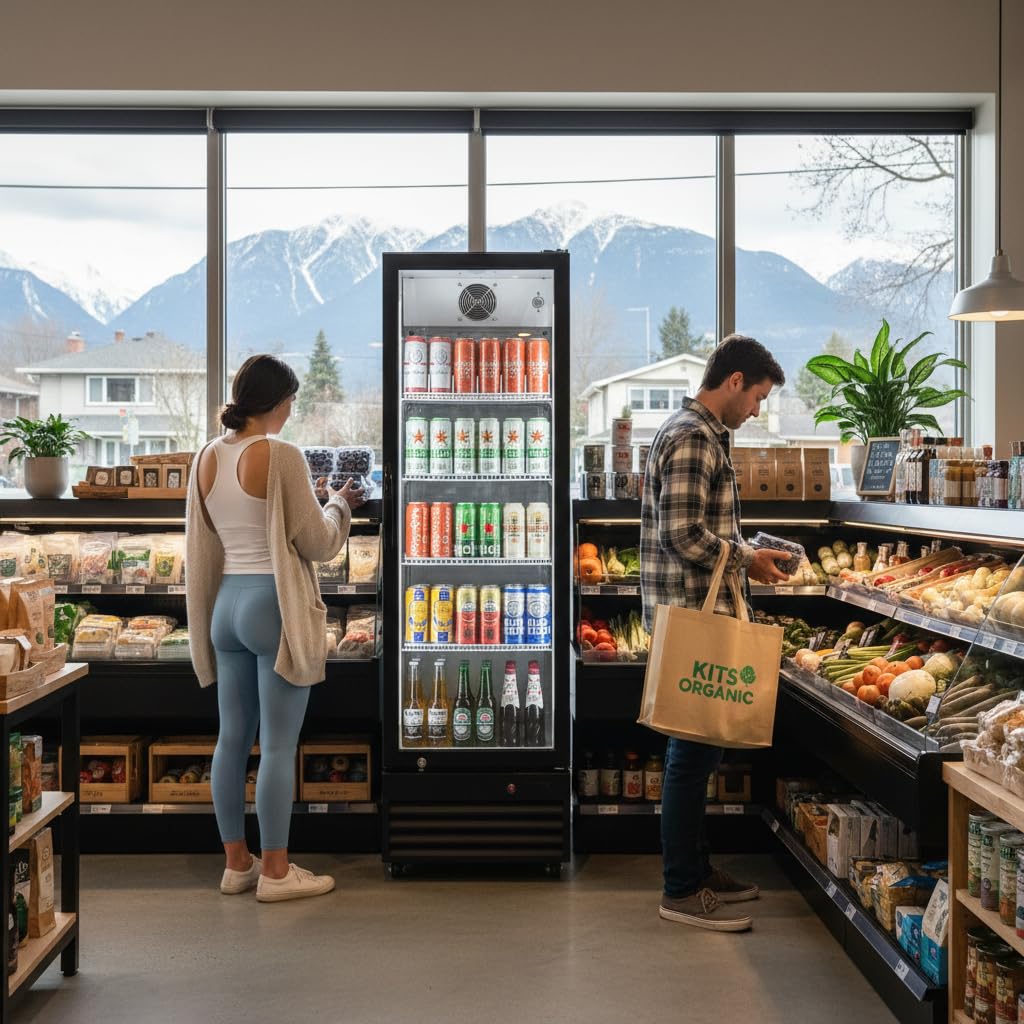 BODEGA BODEGACOOLER 12.5 Cu.Ft Commercial Fridge with Glass Door Display Refrigerator, Upright Beverage Fridge & Drink Fridge Merchandiser Refrigerator for Convenience Stores & Retail Drink Display
