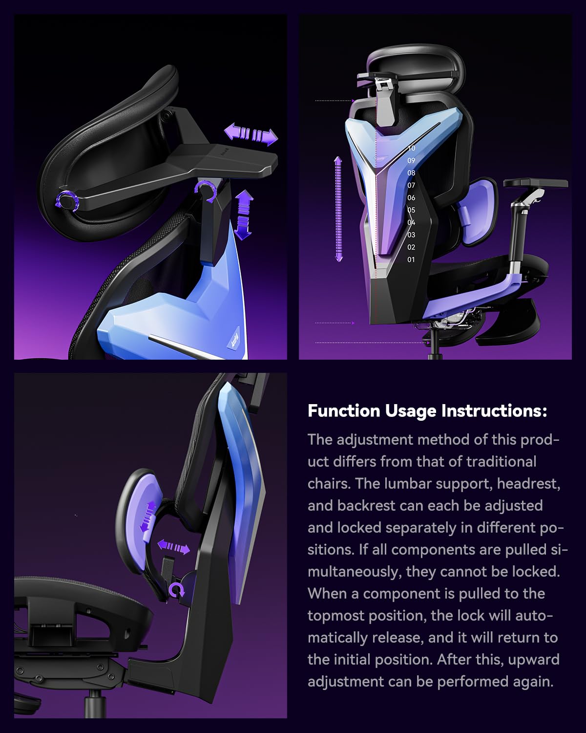 Autofull G7 Gaming Chair - 3-Zone Lumbar, 22-Point Adjustment, Breathable Mesh, Custom Backplate, 720° Armrests, BIFMA Certified Ergonomic, 140° Recline, IGR Certified, Niko Endorsed - Gift for Gamers