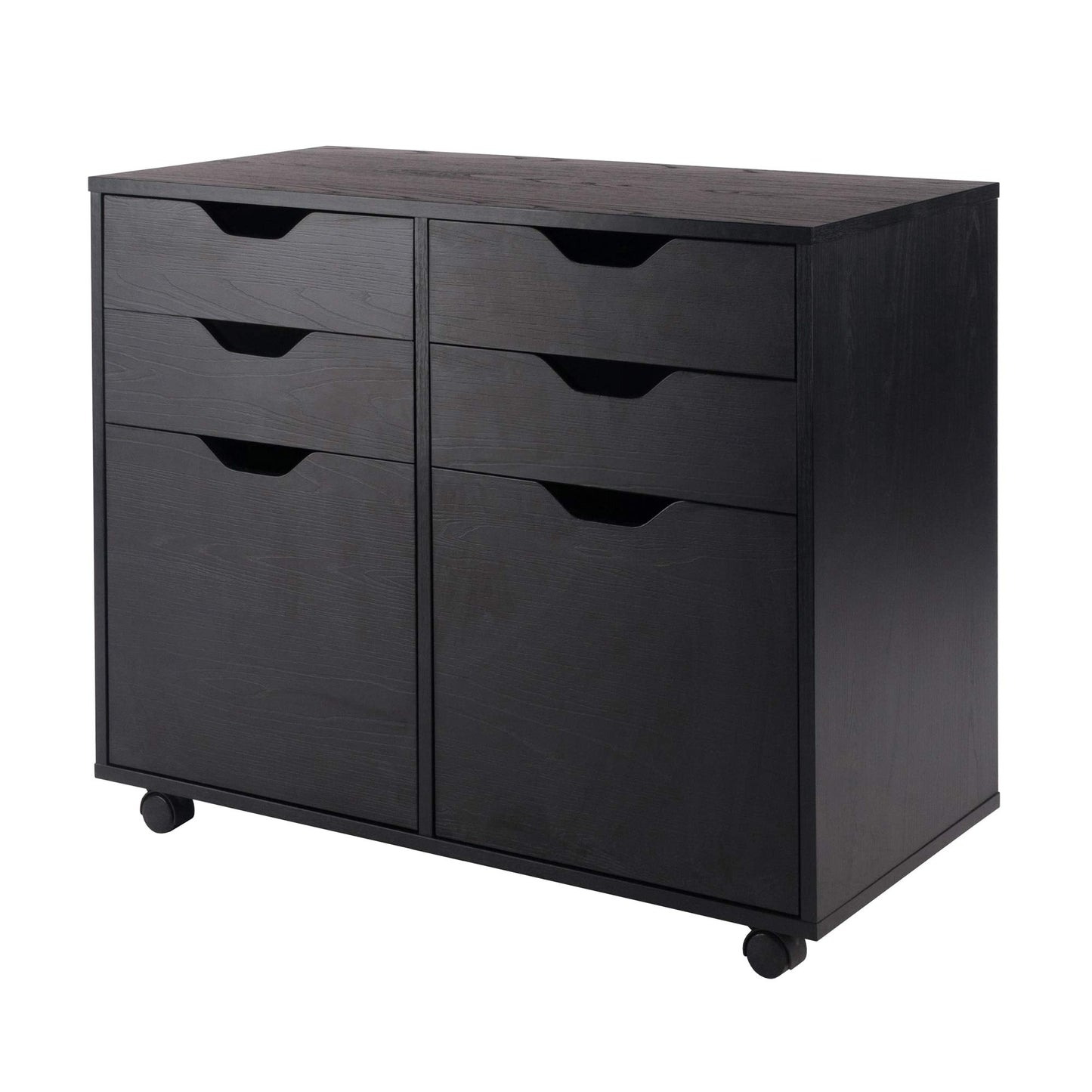 Halifax 3-Pc Cabinet Set with File Drawer, Black