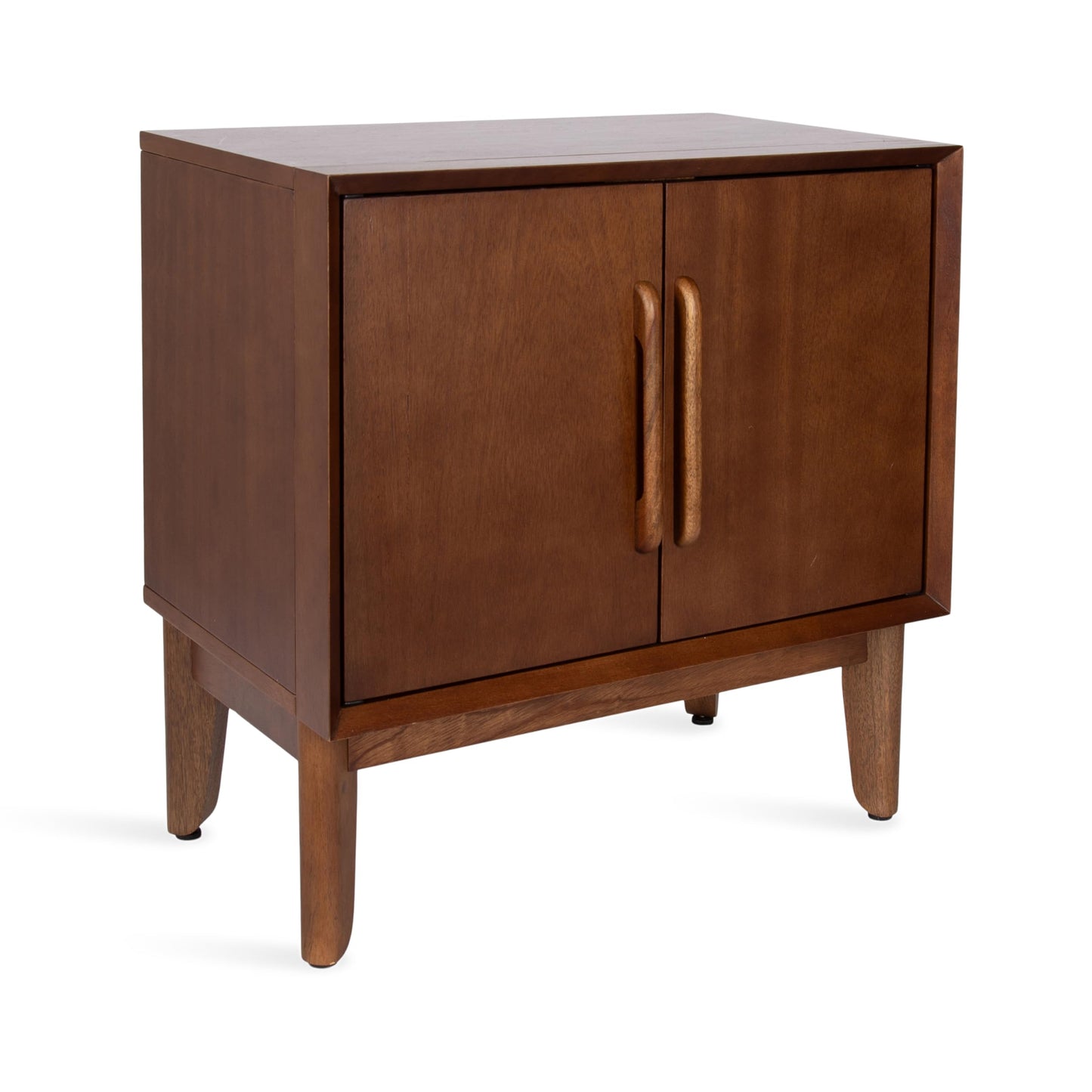 Kate and Laurel McCutcheon Modern Mango Wood Side Table with Storage Cabinet, 22 x 14 x 22, Walnut Brown, Transitional Wooden End Table for Use as Bedroom Nightstand or Entryway Decor Accent