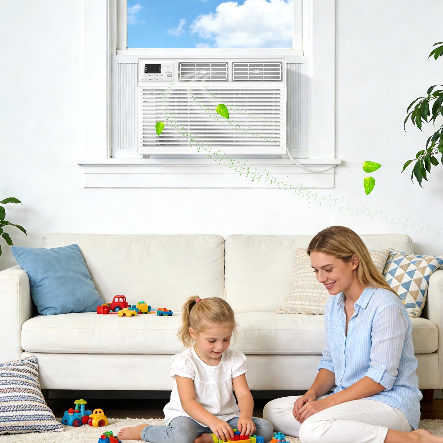 Electactic Window Air Conditioner 10,000 BTU, Air Conditioner Window Unit Up to 450 Sq.Ft,3 Fan Speeds,Easy Install,Energy Efficient,Washable Filter,White
