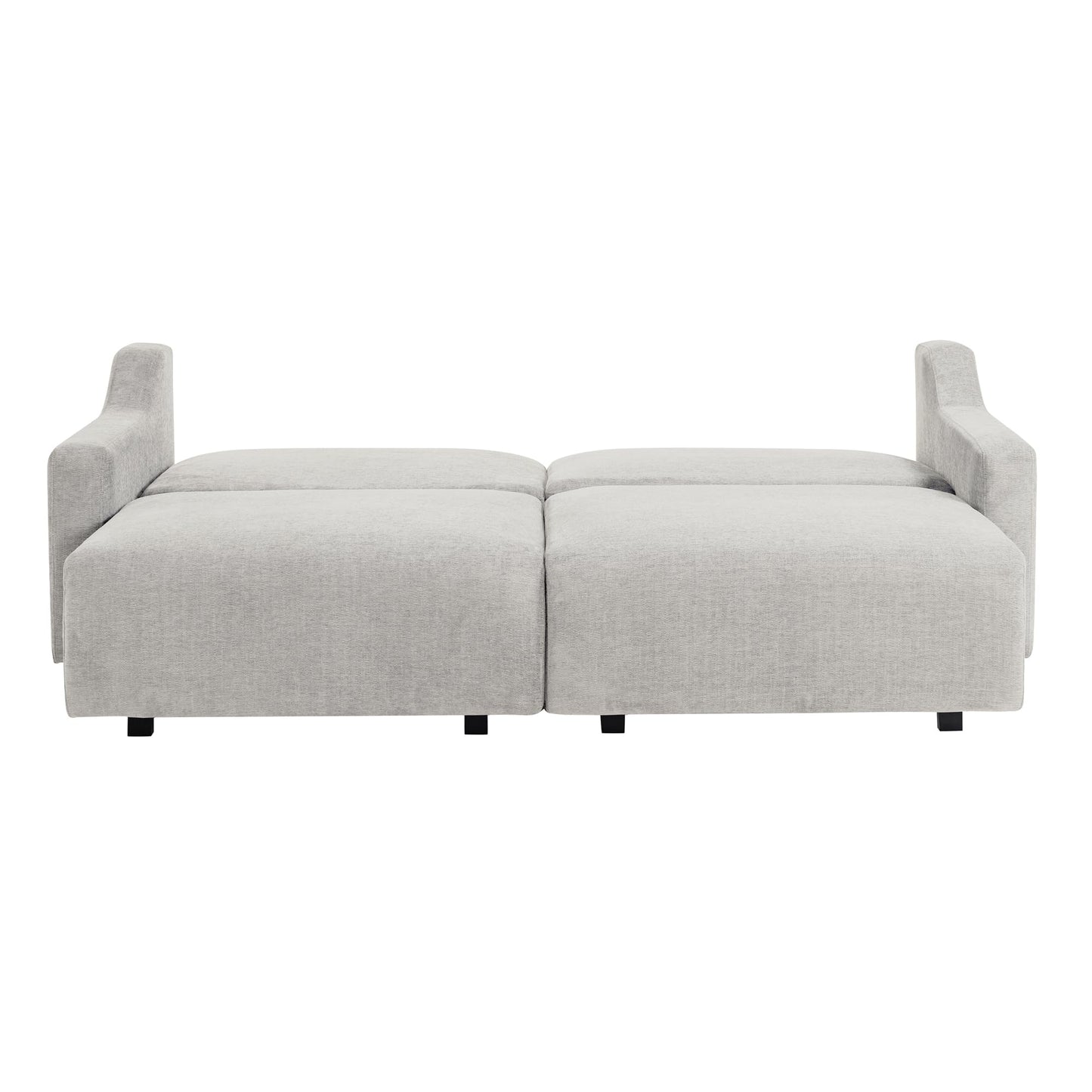 Serta Glendale 90.2" Queen Size Wall-Hugging Convertible Sofa, Dreamcoil Comfort, Chenille Fabric, Cream