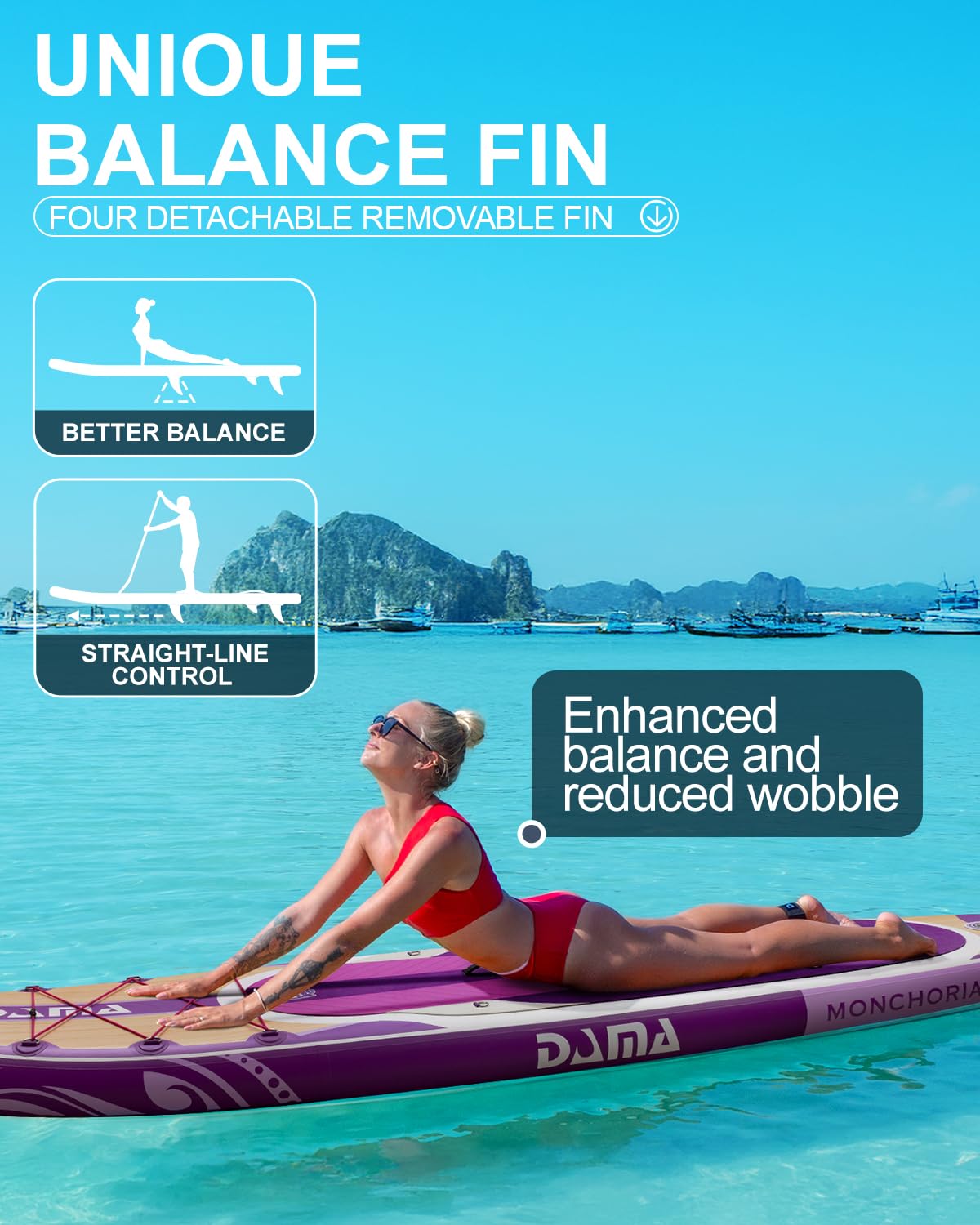 DAMA 11'*34"*6" Stand Up Paddle Board, Inflatable Paddle Board,Inflatable Paddle Boards for Adults w/a Wide, Smooth and Non Slip Deck, Versatile Styles, Suitable for Adults and Teenagers,Purple.