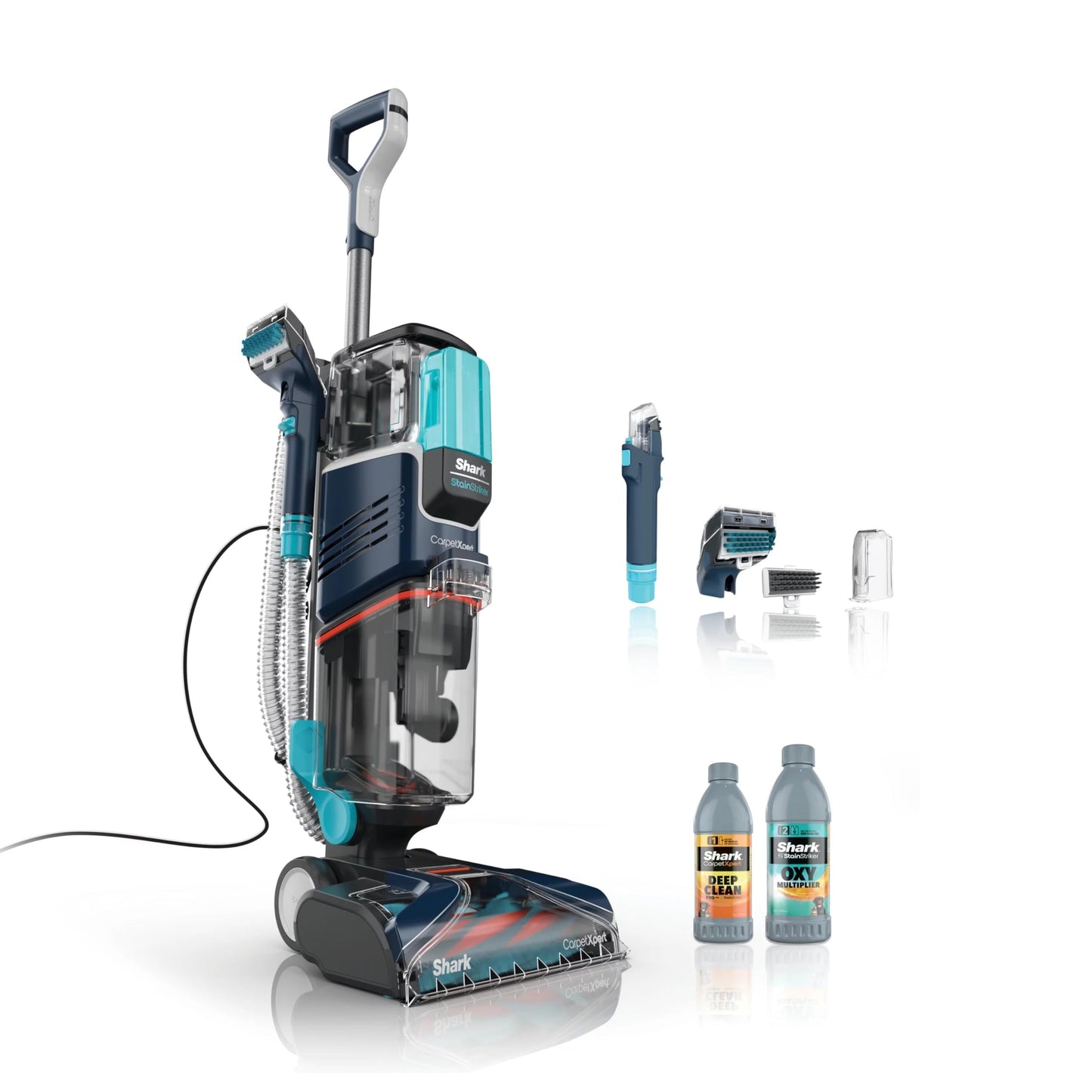 Shark CarpetXpert with Stain Striker, Upright Carpet, Area Rug & Upholstery Cleaner (Renewed) (Navy)