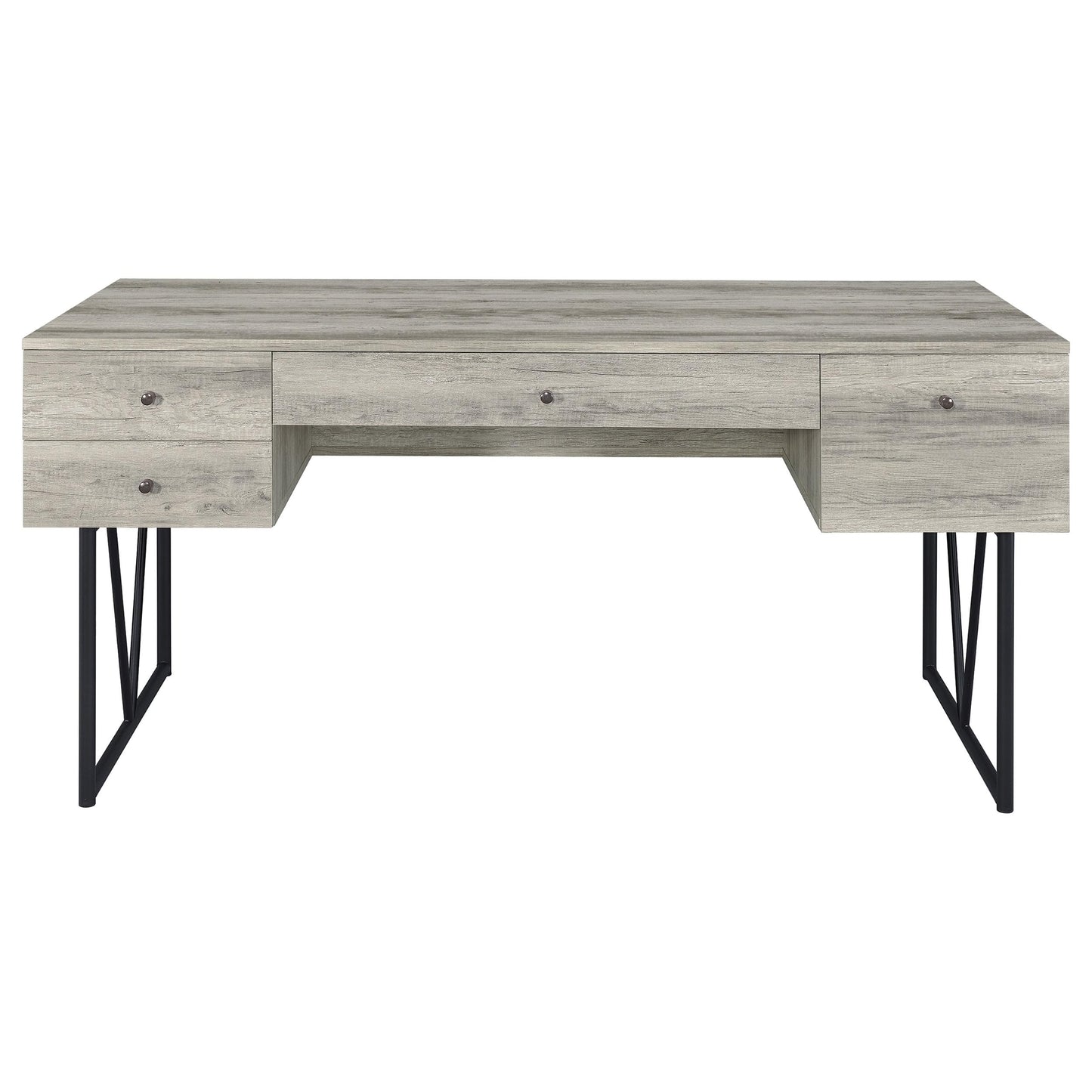 Coaster Home Furnishings Analiese Rustic 63-Inch 4-Drawer Home Office Computer Writing Desk Study Table with Storage Engineered Eco-Friendly Wood Look Laminate Sturdy Steel Grey Driftwood 801999