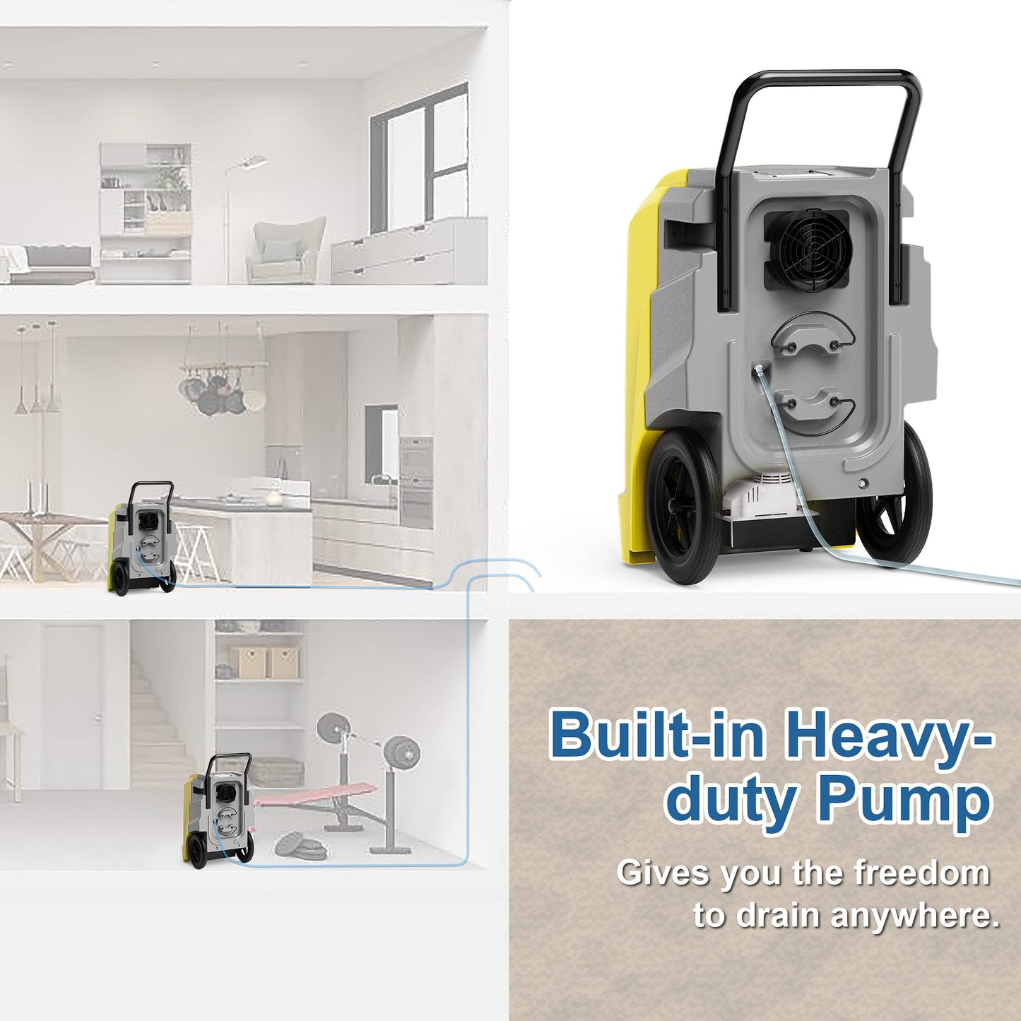 ALORAIR Commercial Dehumidifier with Pump Drain Hose, 190 Pints Smart WiFi Industrial Dehumidifiers Large Capacity for Basements, Garages, Mall & Job Sites, 6 Years Limited Warranty
