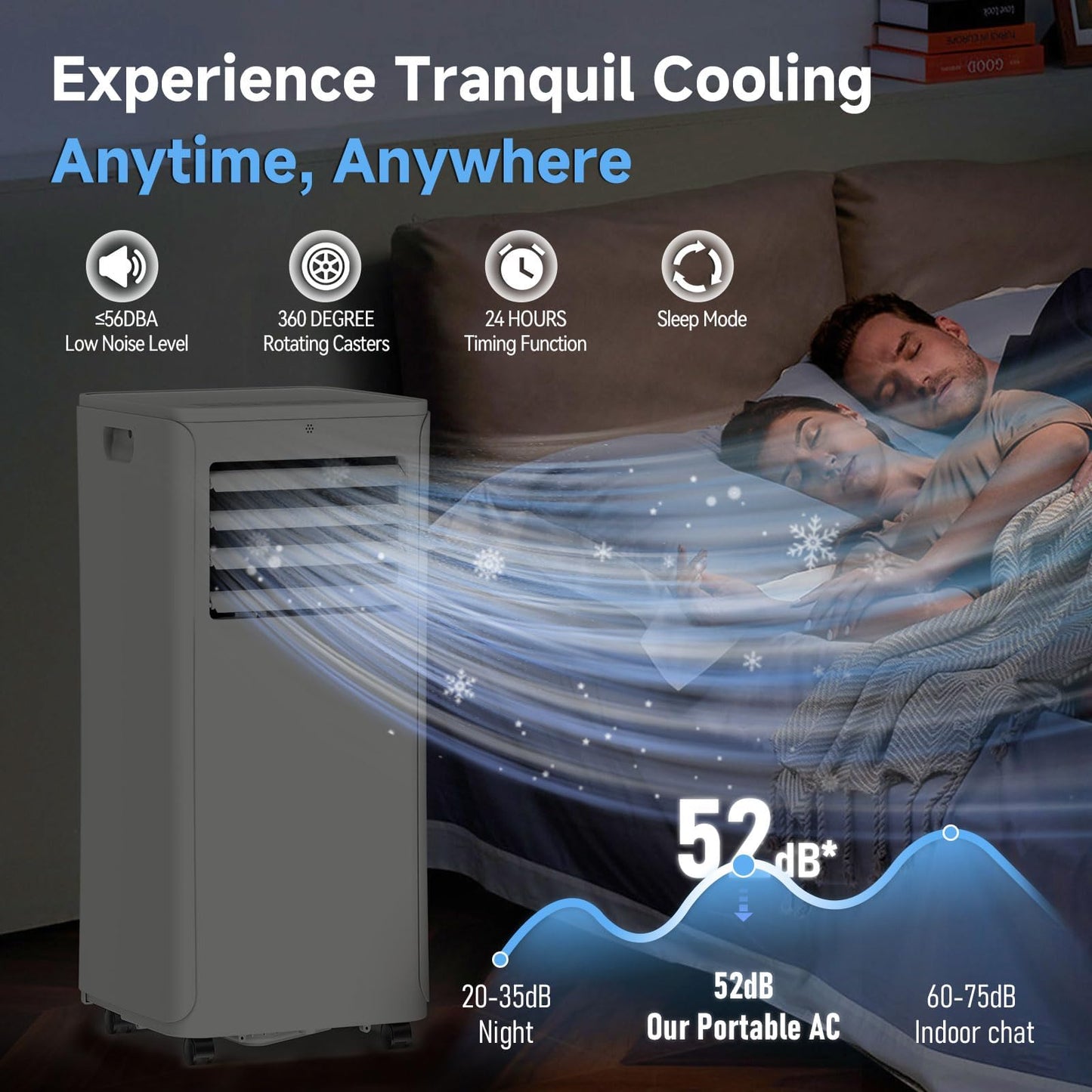 Portable Air Conditioner - 12,000 BTU 3-in-1 Cooling Unit with Dehumidifier, Fan & AC Modes - Ac Units Cools Up to 550 Sq.Ft - 24-Hour Timer, Remote Control & Window Kit Included