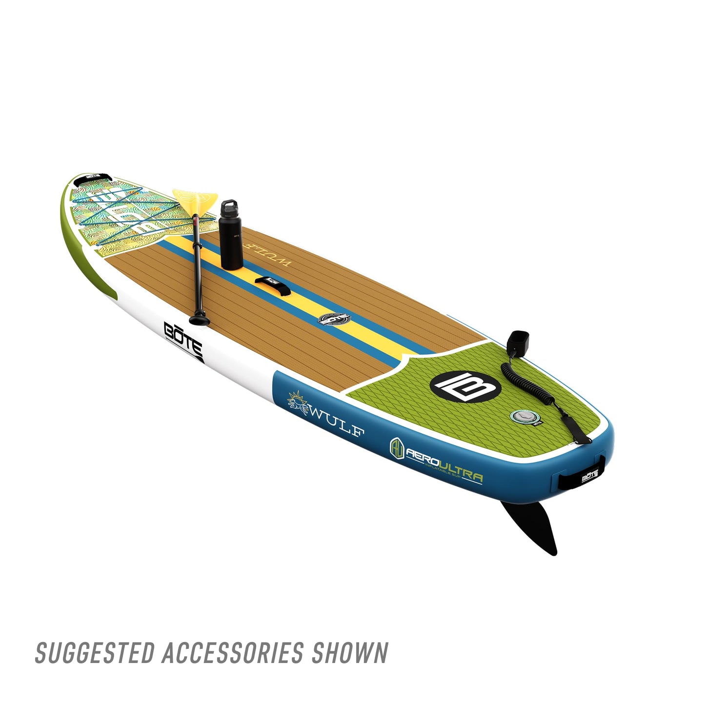 BOTE Wulf Aero Inflatable Stand Up Paddle Board Kit Includes Accessories Adjustable Paddle iSUP Travel Bag Blow Up Pump Safety SUP Coiled Leash Multiple Sizes