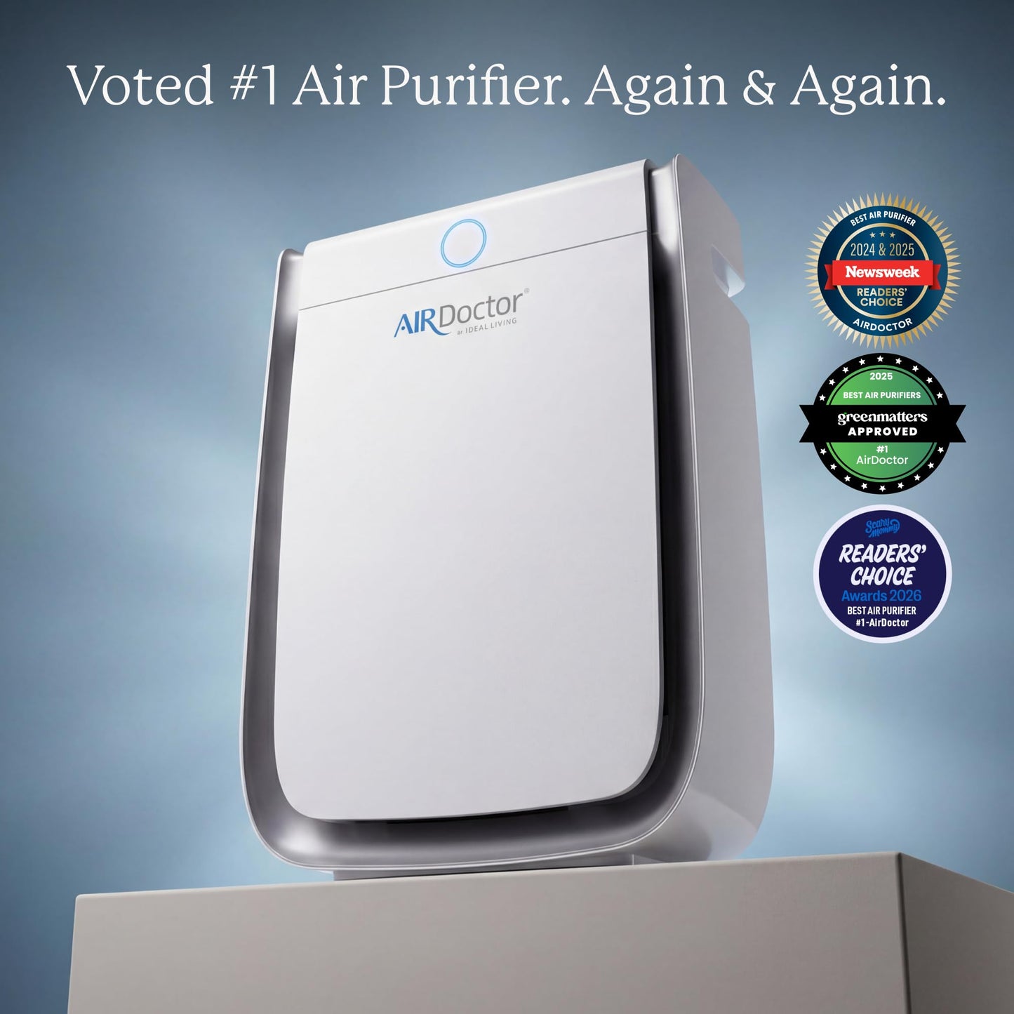 AIRDOCTOR AD3500 Air Purifier. Cleans Kitchens, Bedrooms, Large Rooms Up to 2,520 ft2. Remove Allergens, Smoke, Dust, Mold, Pet Hair, Odors, Pollen. Hospital-Grade UltraHEPA, Premium Carbon Filtration