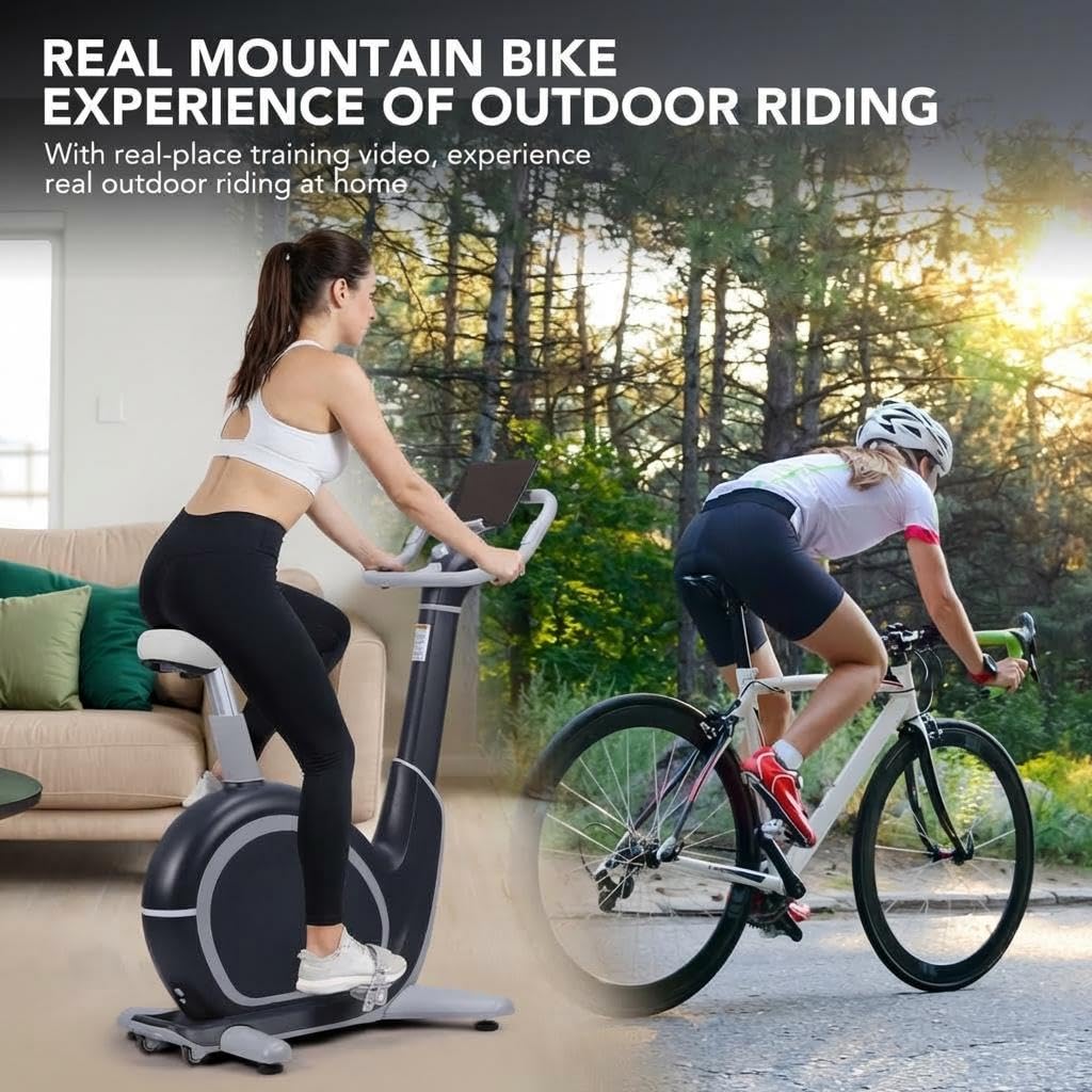 Smart Exercise Bike, AI Intelligently 36 Levels Magnetic Resistance Workout Bike with 350 Lbs Weight Capacity, Indoor Cycling Bike for Cardio Workout and Cycle Training