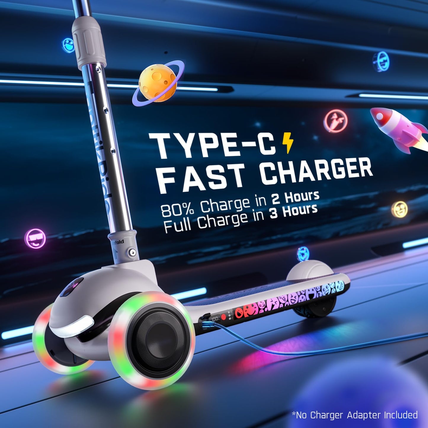 FanttikRide K9 Pro 3 Wheel Electric Scooter for Kids 3-6, Adjustable Height for Riders 3.3-4.6ft, 88 lbs, Up to 40 min, 3.5 Miles Range, AI & 2 Max Speed 3.7/6.2 MPH, Gray
