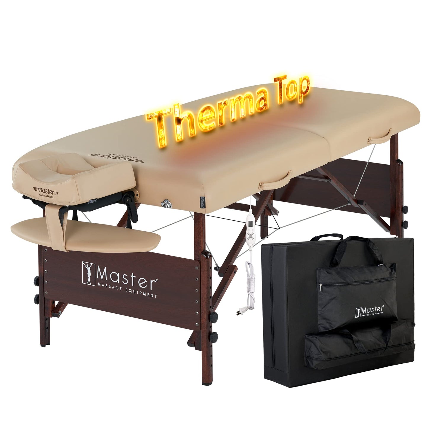 Master Massage 30" Del Ray Therma Top Portable Massage Table Package with Accessories- For Use as a Tattoo Bed, Lash Table