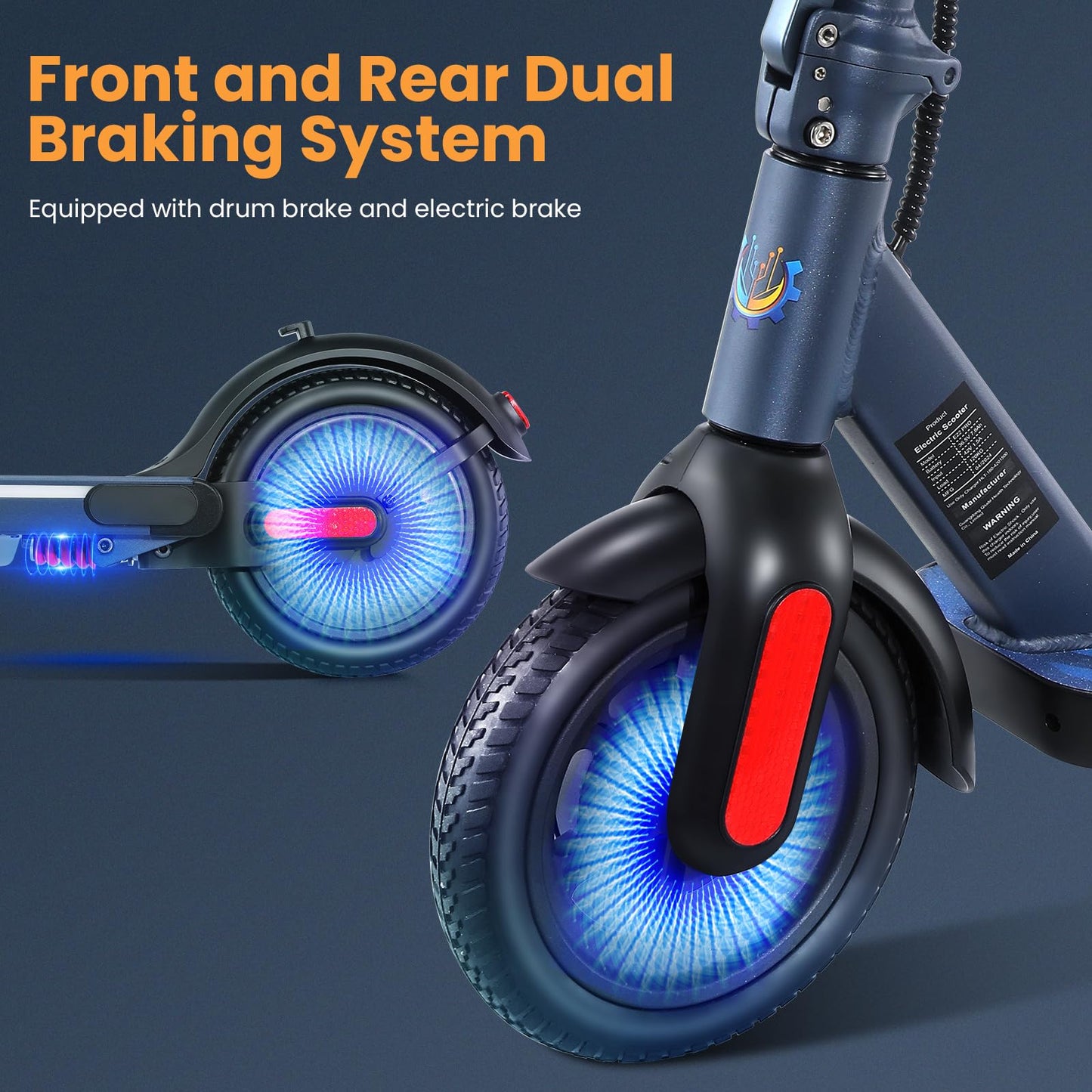 Caroma Adult Electric Scooter 350W, Max 20 Miles & 20 Mph, 9" Big Tires Electric Scooters Adults, Height Adjustable E Scooter for Adults, Foldable Commuting Scooter Electric, 265Lbs Load, Blue