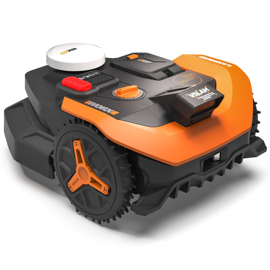 WORX Landroid Vision Cloud Robot Lawn Mower, No Perimeter Wire Robot Mower for 1/4 Acre, AI Obstacle Avoidance and RTK Cloud Navigation, 30% Slope, Auto Mapping, App Control, WR310