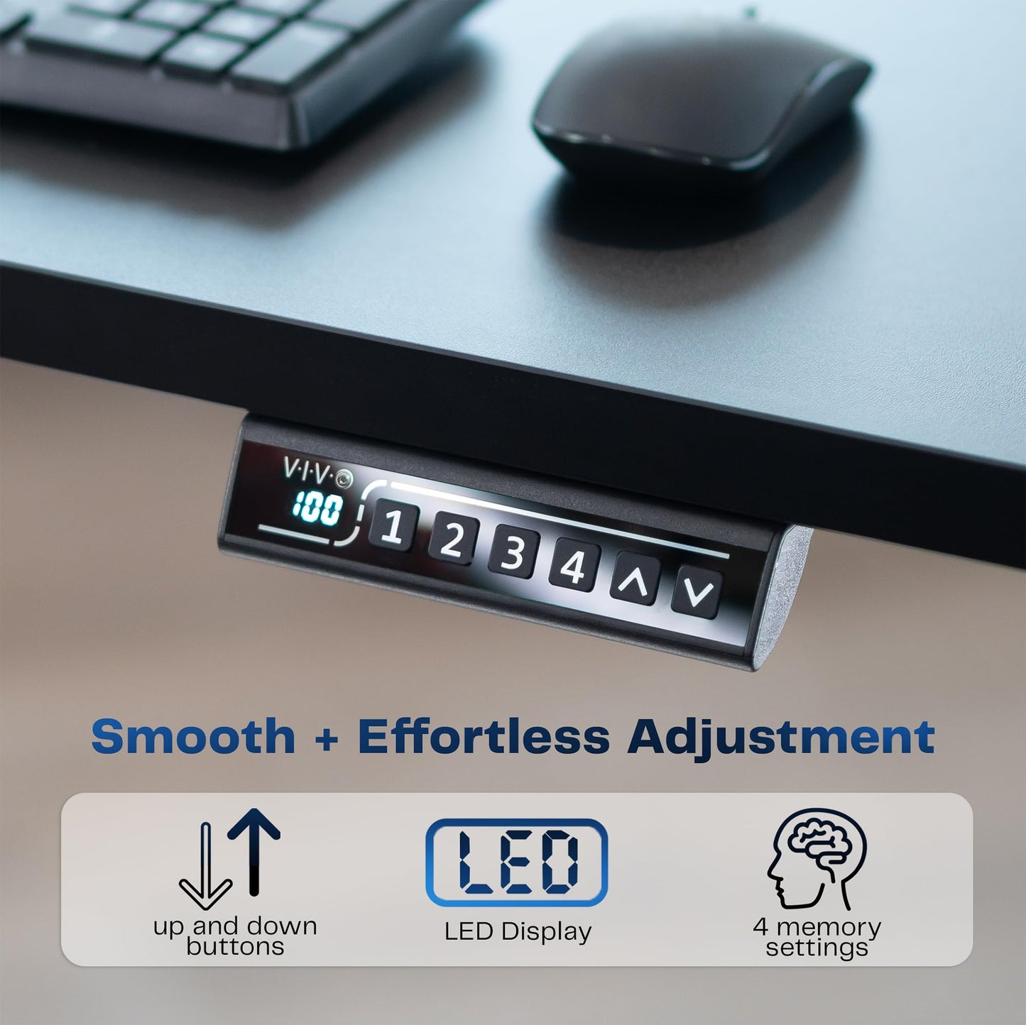 VIVO Electric 71 x 30 in Standing Desk, Memory Height Adjustment, 1B Series, Holds 220 lbs, White and Light Wood Top, White Frame, DESK-KIT-1W7WC