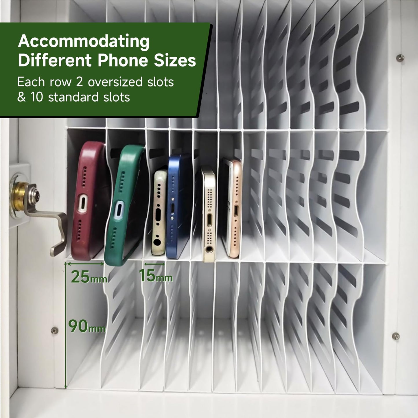 DiDiHere 36 Slots Cell Phone Locker with Smart Lock, Metal Storage Cabinet