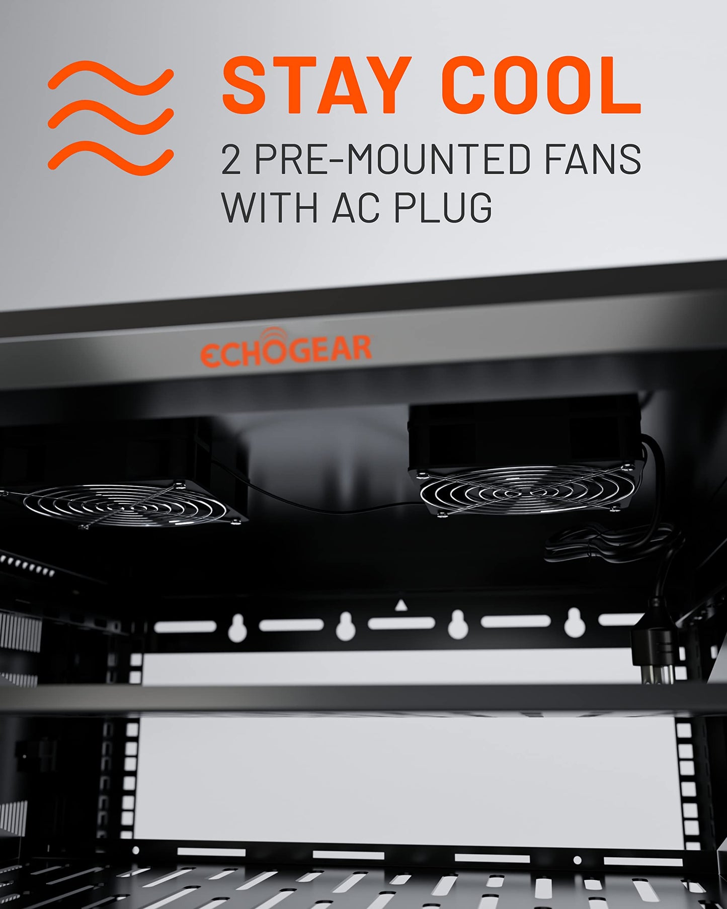 ECHOGEAR 6U Network Rack w/Enclosed Design, Easy Install, 600mm Depth