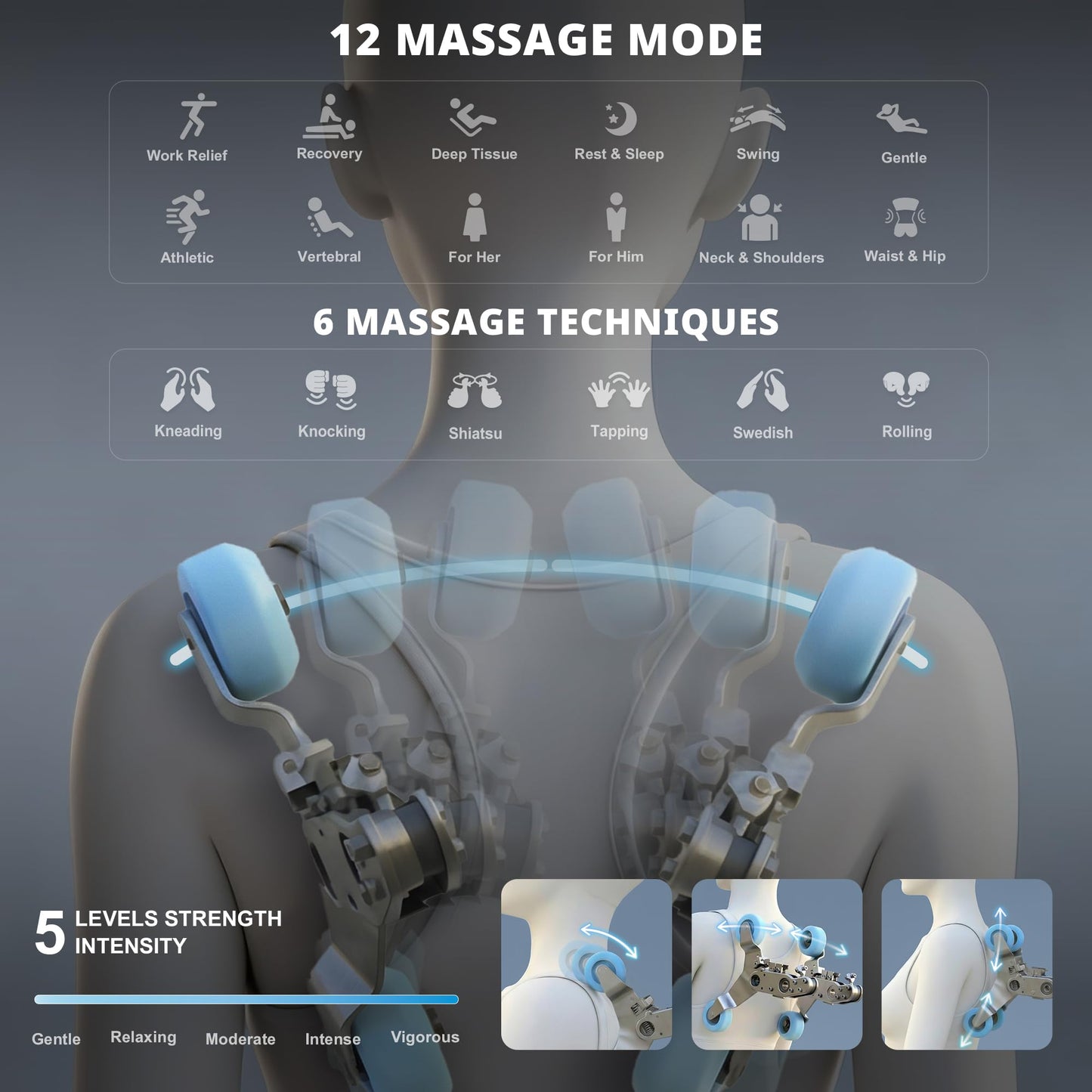 Mazzup Massage Chair, 3D Massage Chair Full Body, Zero Gravity Shiatsu Recliner W/Heating, SL Track, Wireless Charger, Bluetooth Speaker, Foot Rollers, 12 Auto Modes Air Compression