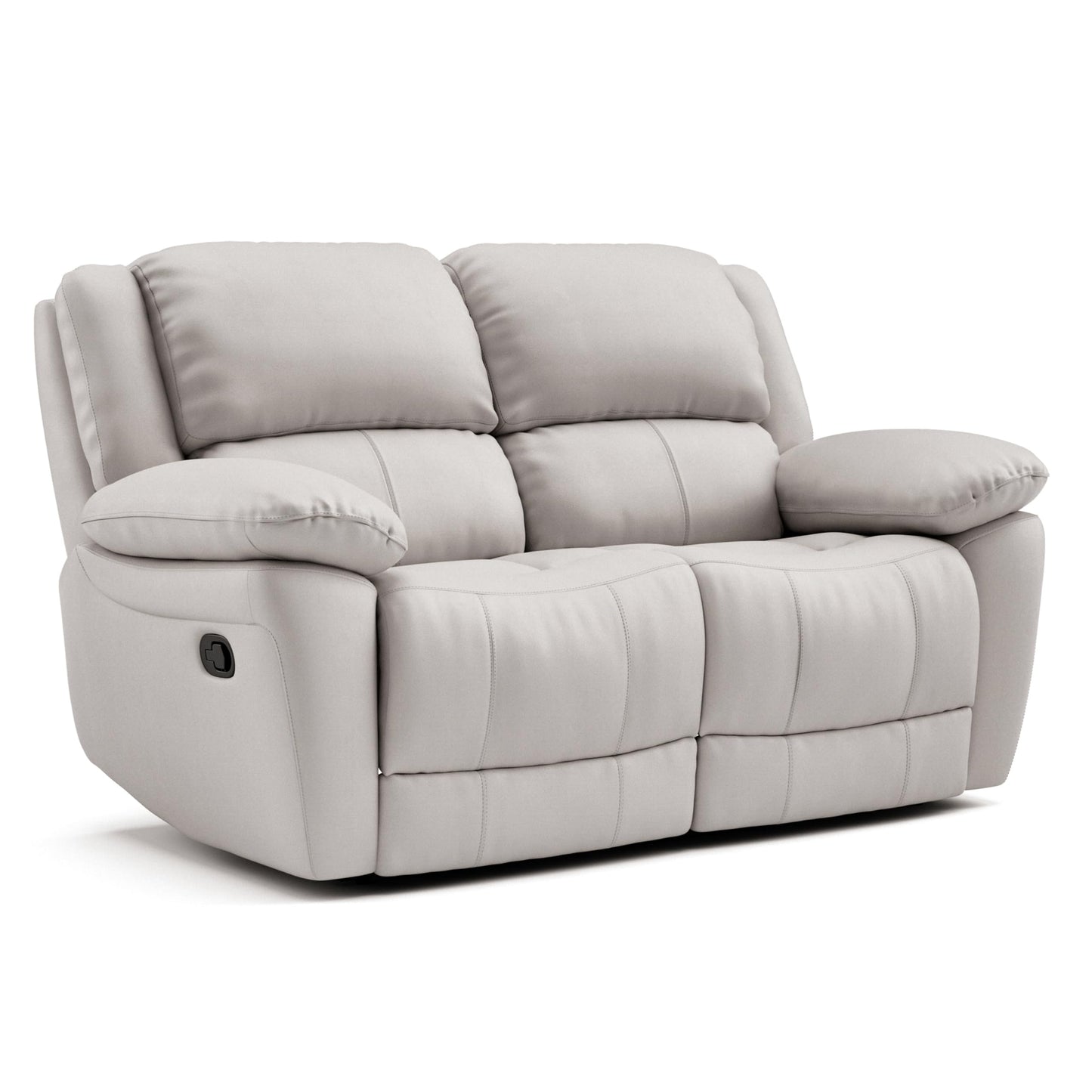 Furniture of America Sorin Modern Leather Recliner Loveseat with Pillow Armrests and High Density Foam, Reclining Sofa, Comfortable Couch for Living Room, Office, FSC Certified, Off-White