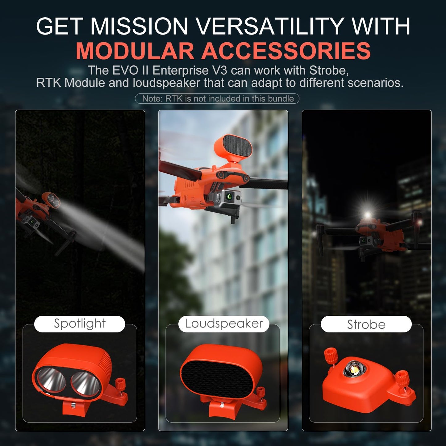 Autel Robotics EVO II Dual 640T Enterprise V3, Support Remote ID, 640 * 512@30 fps T~hermal Imaging, 0.8" RYYB CMOS 8K Sensor, DRI Ranges, 1-16x Zoom, 42 Mins,15KM Transmission