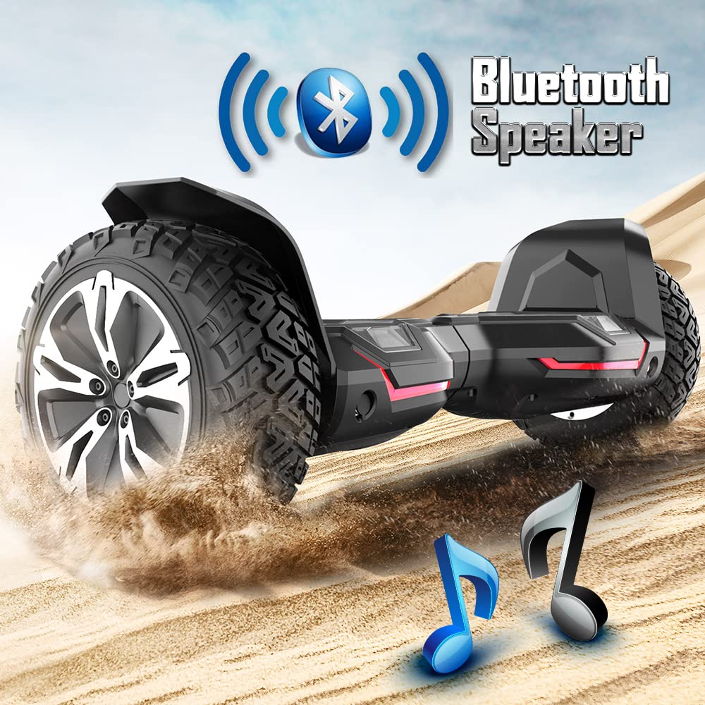Gyroor Warrior 8.5 inch G2 All Terrain Off Road Scooter with Bluetooth Speakers and LED Lights, Self Balancing Scooter for Kids ages 6-12 and Adults