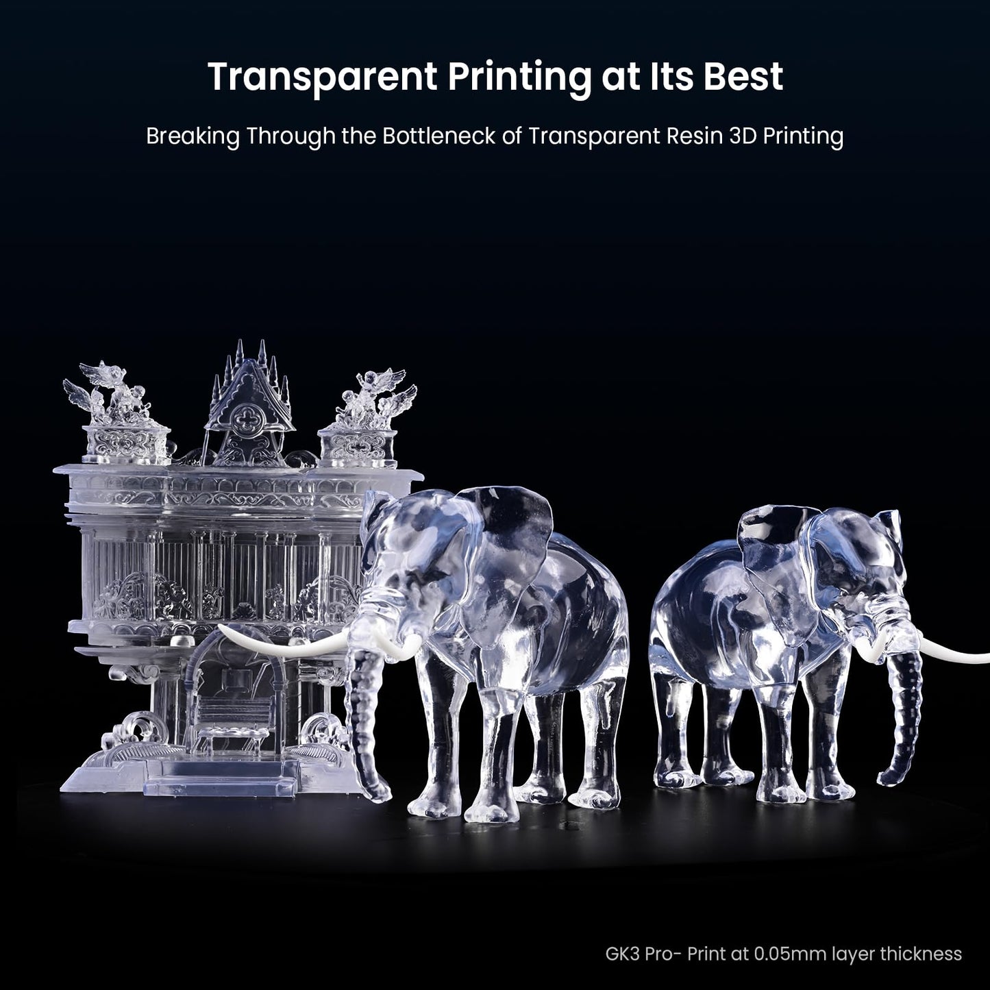 Uniformation GK3 Pro Resin 3D Printer 16K High-Transparency LCD 385nm COB Light Source, High Detail Resin Printer Smart Auto Heating, APP Easy Printing, Auto-Feed, 8.3x4.7x9.5inches Large Build Volume
