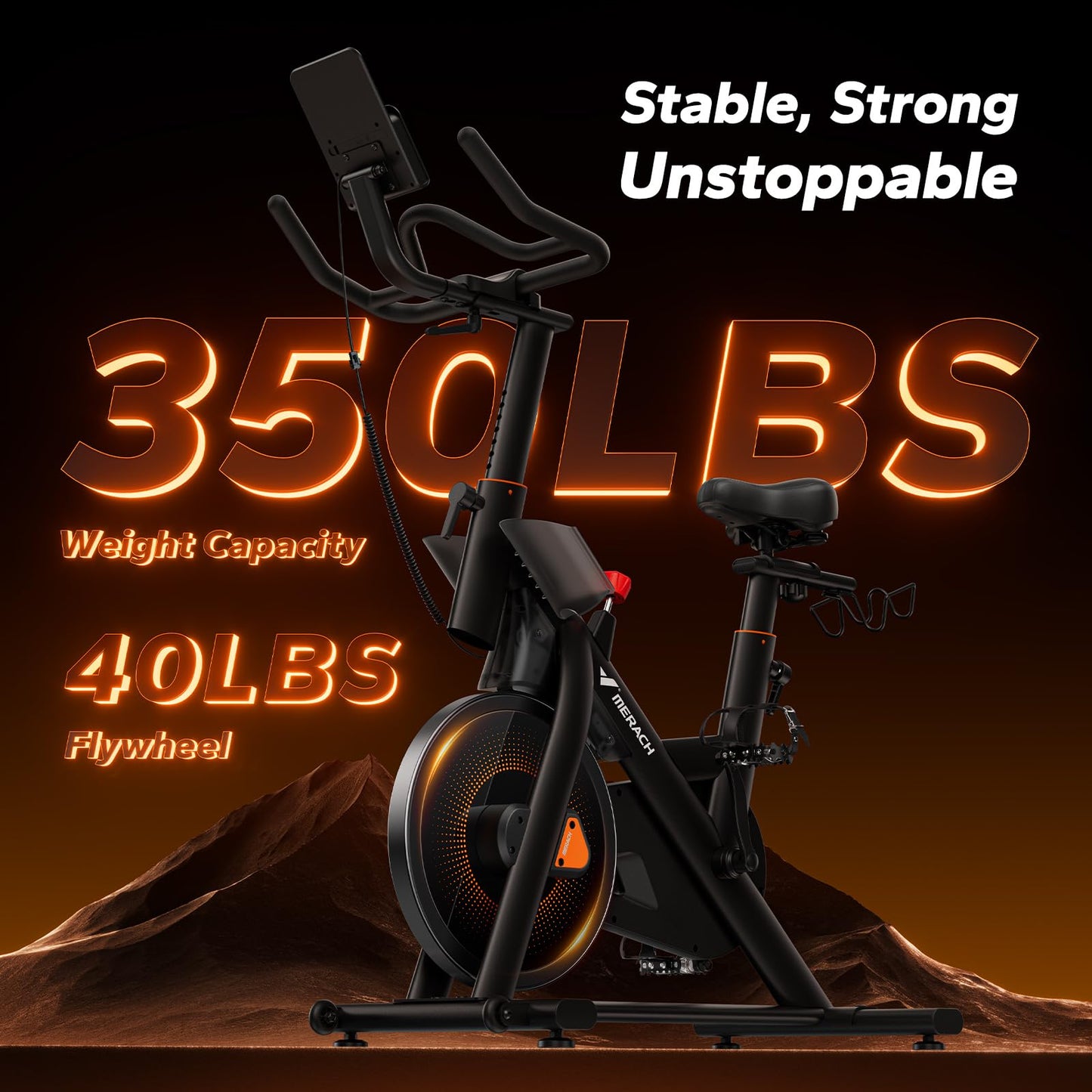 Merach Magnetic Exercise Bike, Heavy Duty Stationary Bike with Automated Resistance, 350 Lbs Weight Capacity, Low Noise Indoor Workout Bike for Home Gym with Self-Developed App