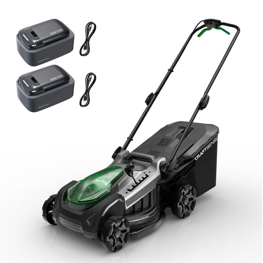18" Electric Lawn Mower, 40V Cordless Lawn Mower with 2x5.0Ah Batteries, Brushless Motor, 2-in-1 Mulching & Bagging, 6-Position Height Adjustment, for Small to Medium Yards