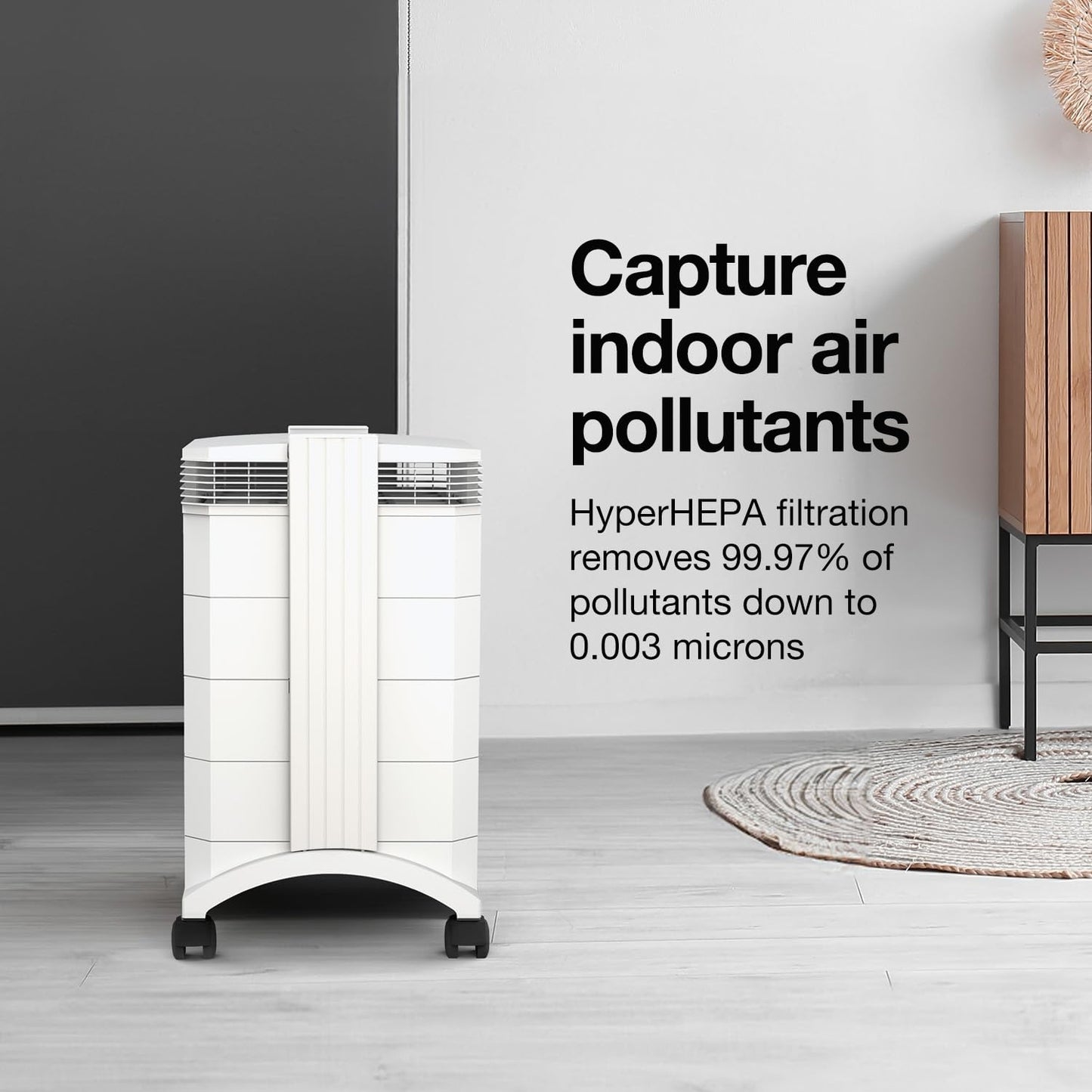 IQAir HealthPro Compact XE Air Purifier - Compact HyperHEPA Filtration for Rooms up to 1240 sq ft - Allergens, Smoke, Dust, Mold, Pet Dander, Swiss Made, WiFi Enabled