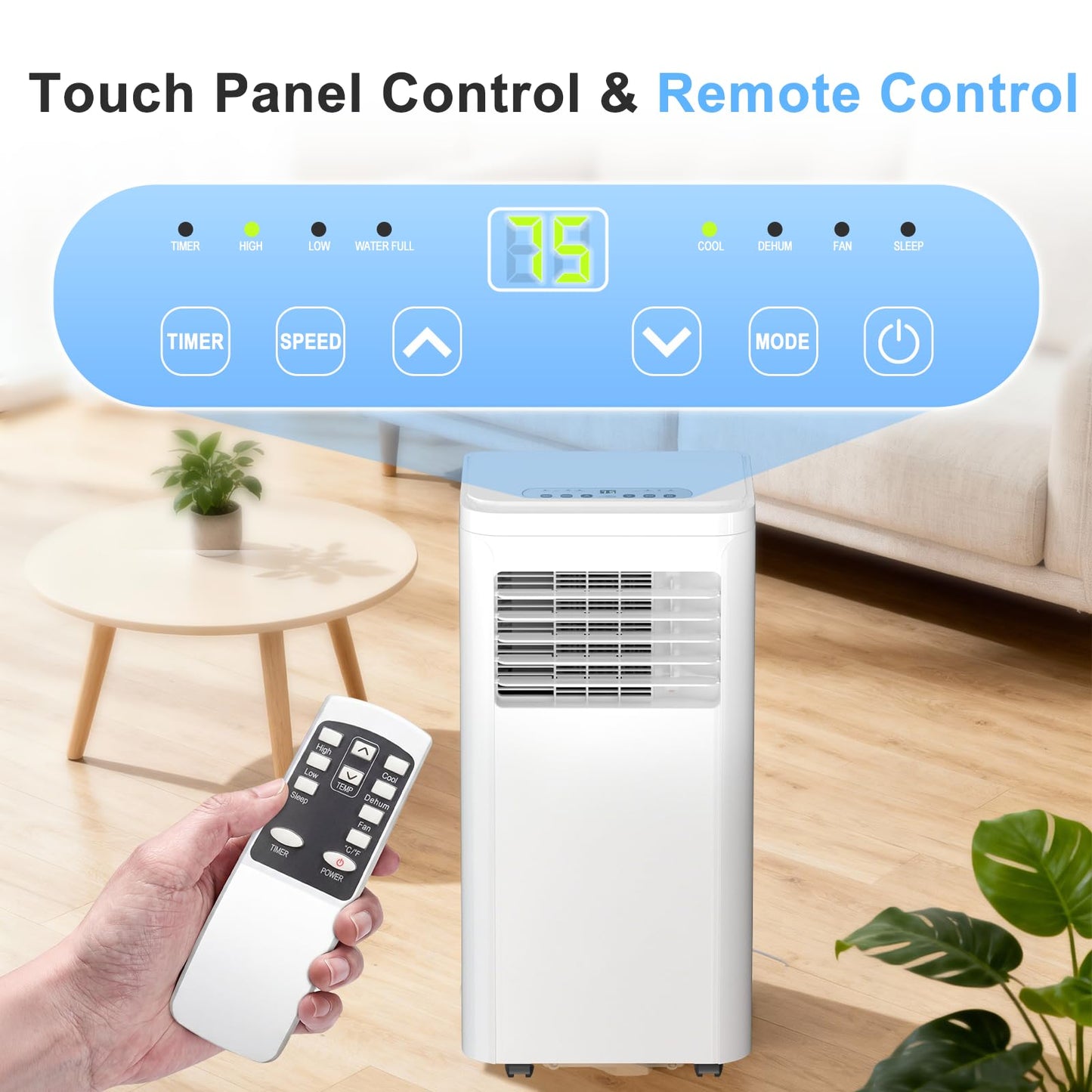 Antarctic Star Portable Air Conditioner 8,050 BTU for Rooms up to 450 Sq. Ft, 4 Modes Portable AC Unit with Cooling, Dehumidifier, Fan & Sleep, Remote Control, 24H Timer & Window Kit for Bedroom
