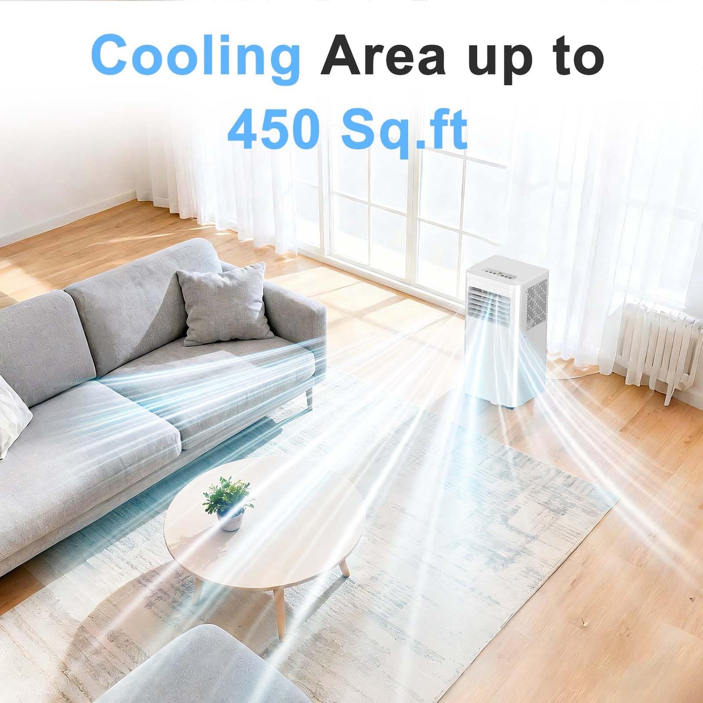 Antarctic Star Portable Air Conditioner 8,050 BTU for Rooms up to 450 Sq. Ft, 4 Modes Portable AC Unit with Cooling, Dehumidifier, Fan & Sleep, Remote Control, 24H Timer & Window Kit for Bedroom