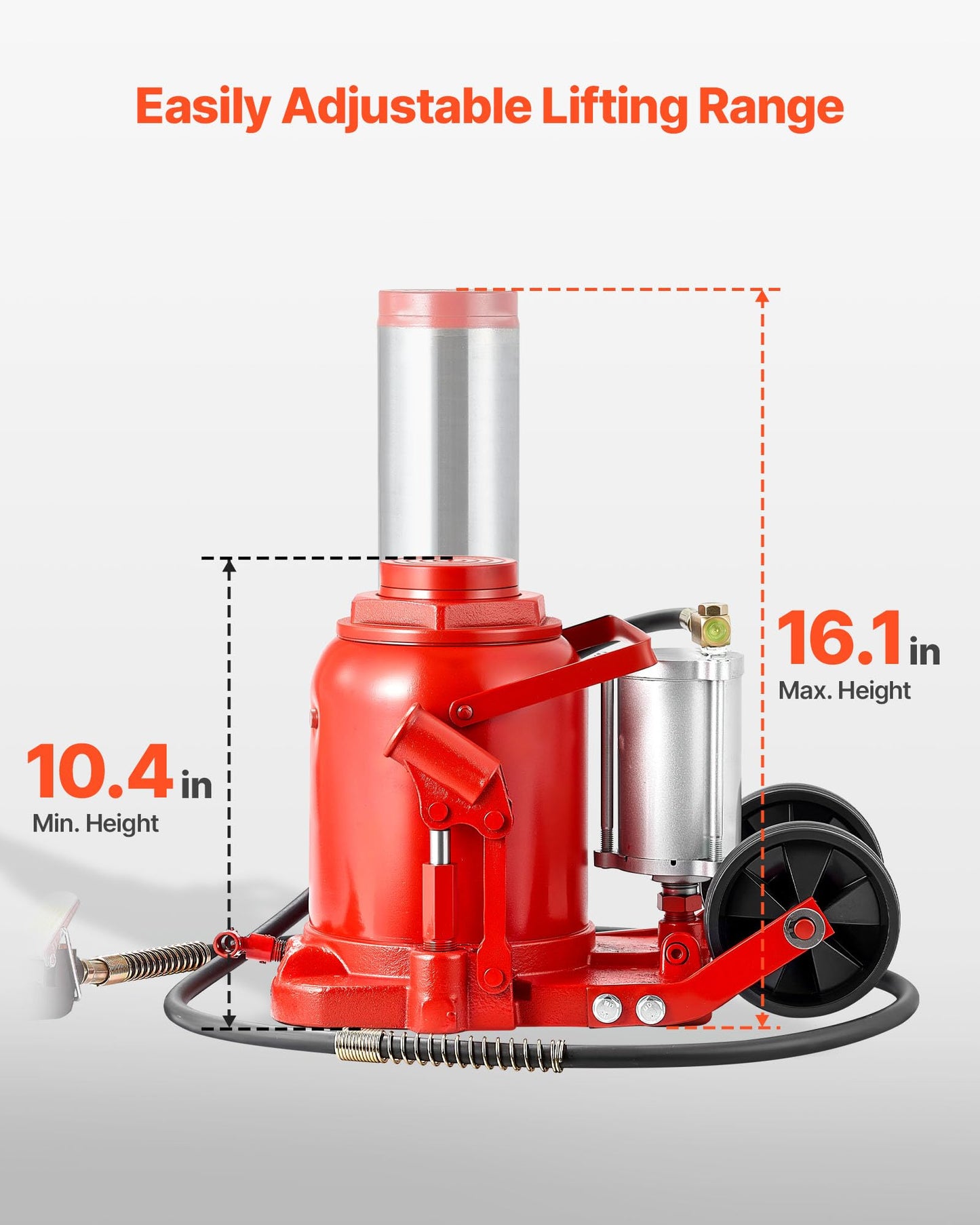 VEVOR Pneumatic Bottle Jack 50T Hydraulic Car Jack Lift Range 27-43cm Air Transmission Jack 110231lbs for Heavy Duty Vehicles