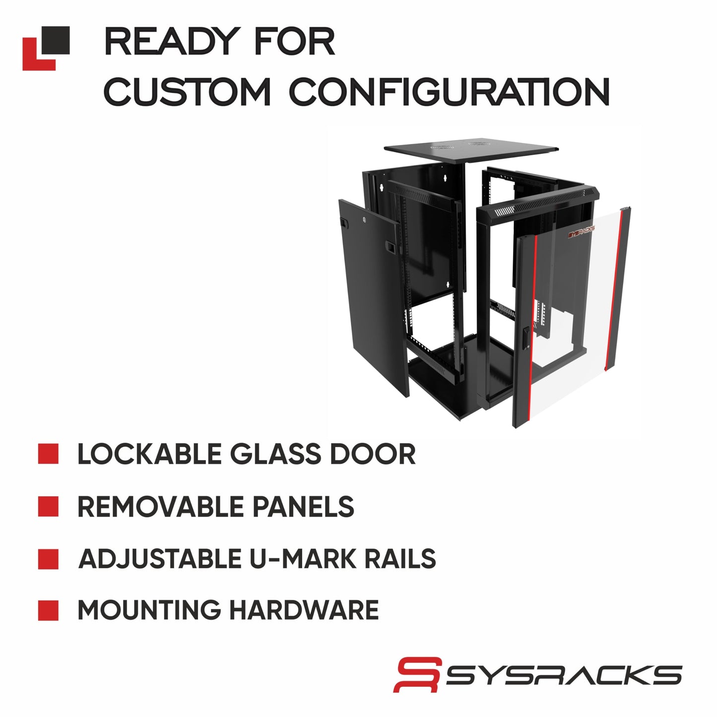 12U Wall Mount Home Lab Server Rack – 19" Locking Network Cabinet, 24" Deep Empty Rack Enclosure for Routers, NAS, Switches and Home Network Equipment