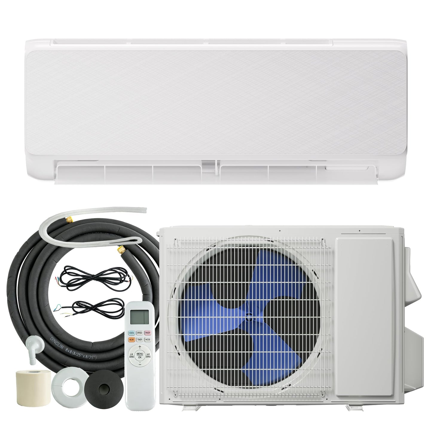 24000 BTU Mini Split AC with Heating System,19 SEER2 Ductless Inverter Air Conditioner Cools Up to 1500sq.ft,208-230V, 24H Timer,Easy Installation Kit