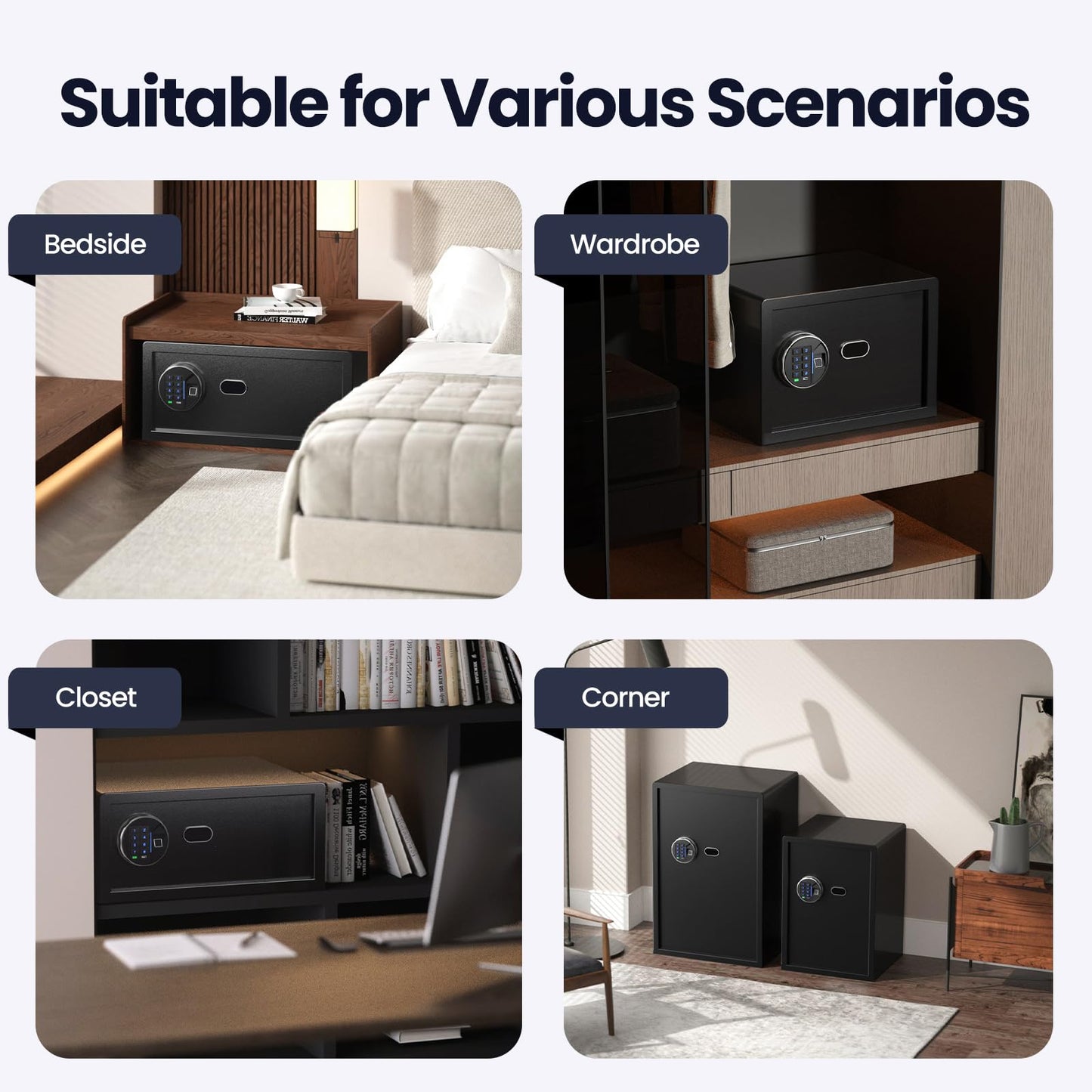 Grimtron 𝟑𝟓 𝐋𝐁 Smart Biometric Safe Fingerprint Lock Box with Silent Mode, Backlit Keypad and LED Light, Small Caja Fuerte 𝐆𝐢𝐟𝐭𝐬 𝐟𝐨𝐫 𝐅𝐚𝐭𝐡𝐞𝐫'𝐬 𝐃𝐚𝐲 (19.69"H x 12.99"D x 13.78"W)