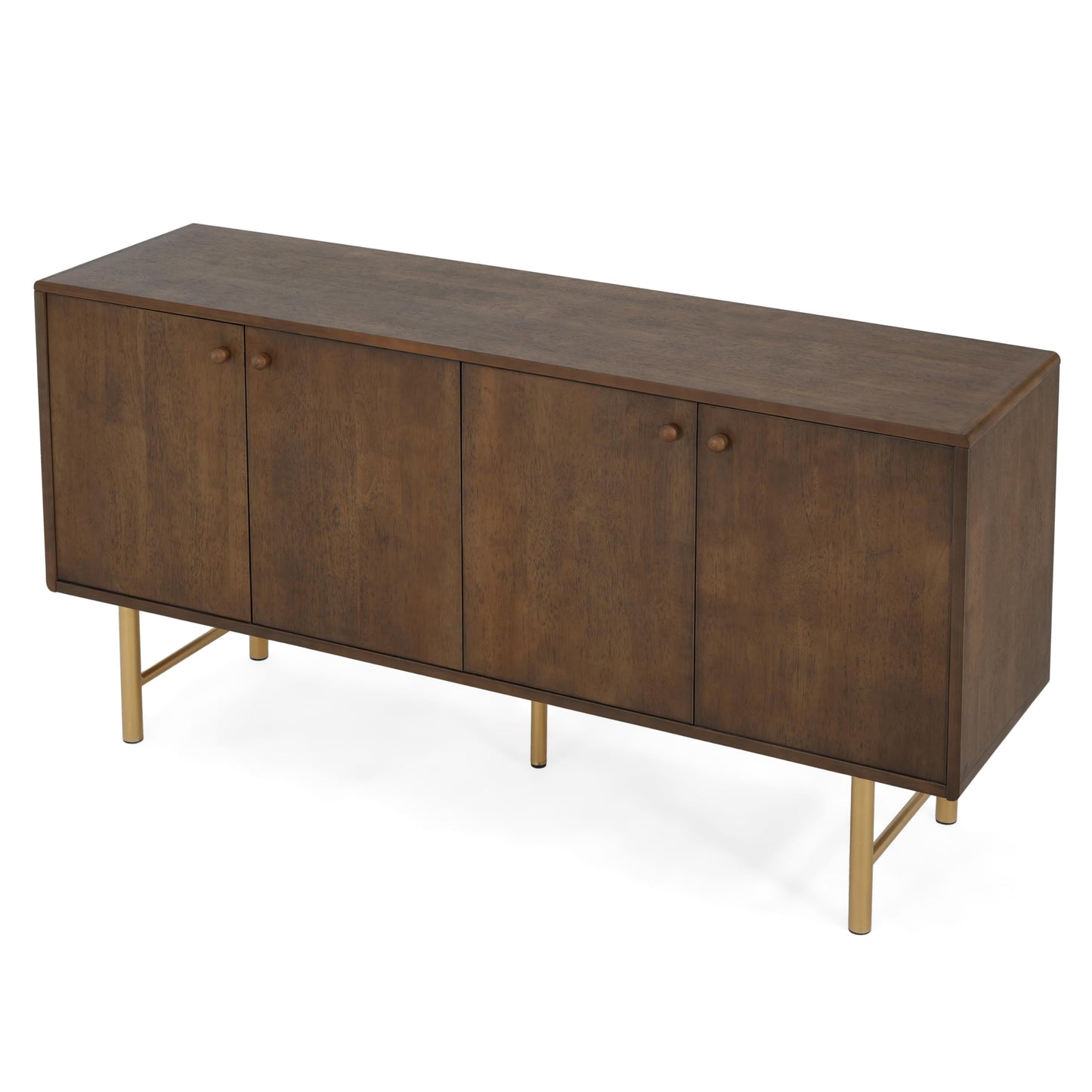 Christopher Knight Home Dodie Wooden Sideboard Cabinet, Large Sideboard Buffet Cabinet, Living Room Accent Storage Cabinet with Adjustable Shelves,Kitchen Cabinet Organizer for Coffee Bar,Walnut Brown