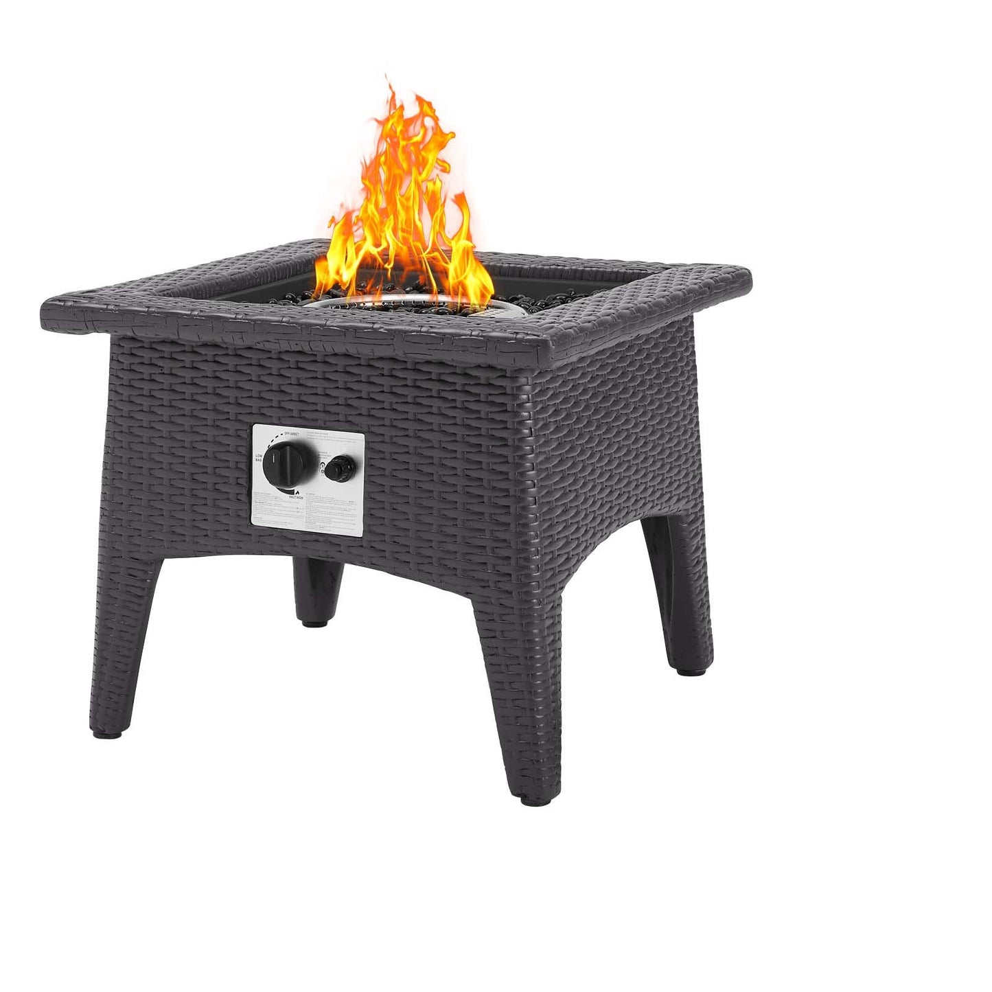 Modway EEI-3727-EXP-TRQ-SET Convene 3 Piece Set Outdoor Patio with Fire Pit, Espresso Turquois