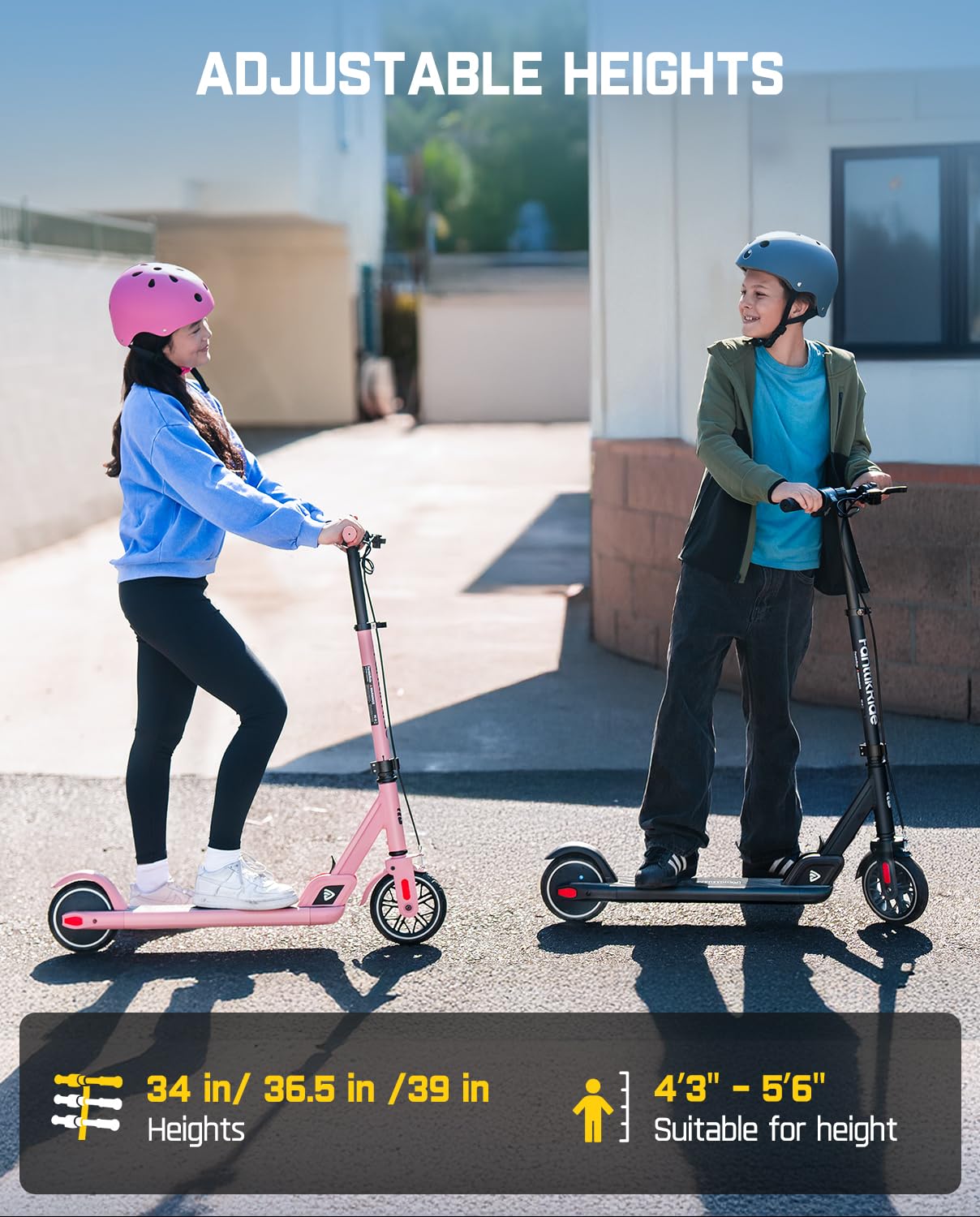 FanttikRide T9 Electric Scooter for Big Kids 6-14, 7/10/12 MPH, LED Battery Level, Height Adjustable and Foldable, Electric Scooter for Teenagers, Up to 40 mins, Black