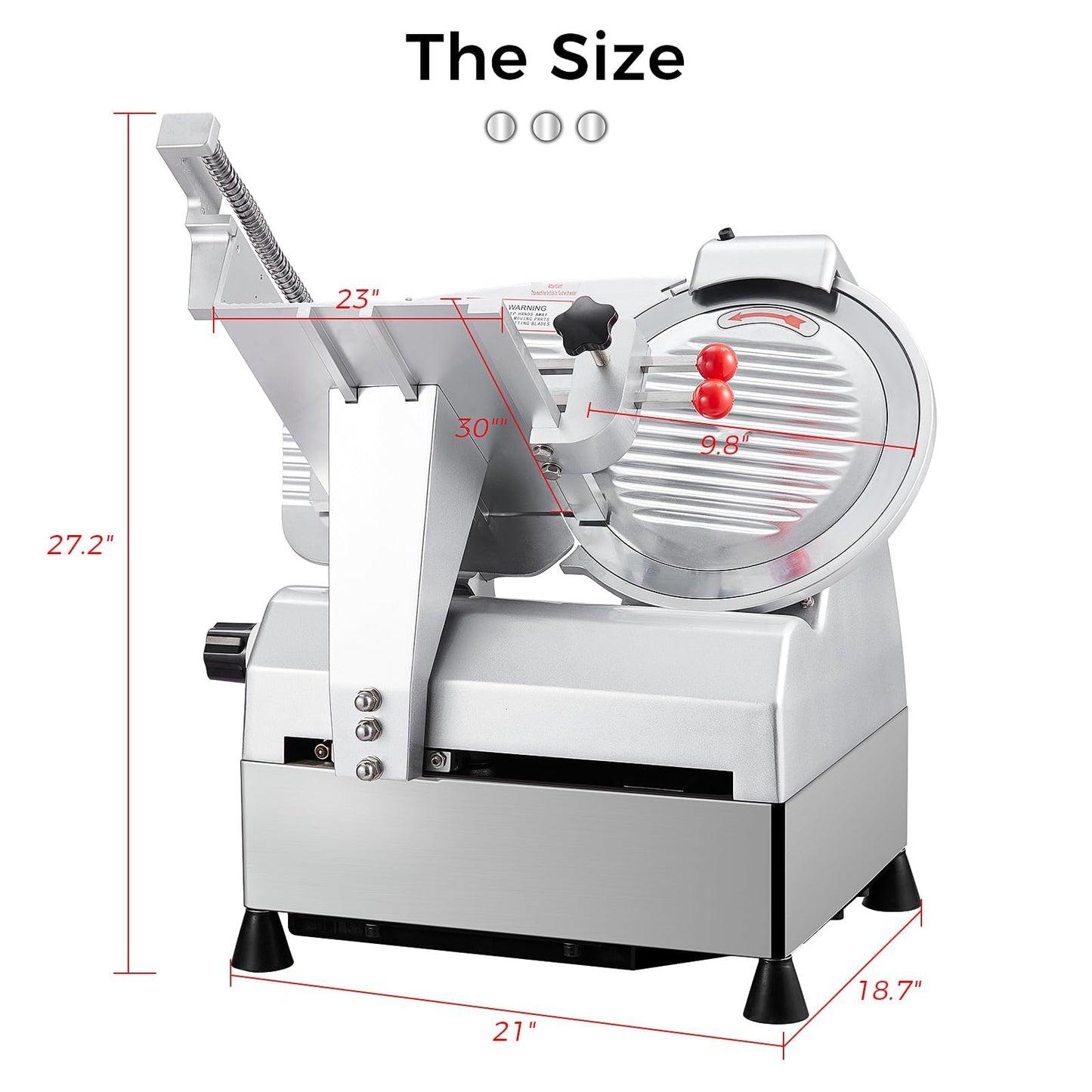 10" Electric Meat Slicer Machine for Home, 550W Automatic Deli Slicer, Adjustable 0-17mm Thickness, Stainless Steel Blade, Commercial Meat Cutter for Cheese, Bread & More