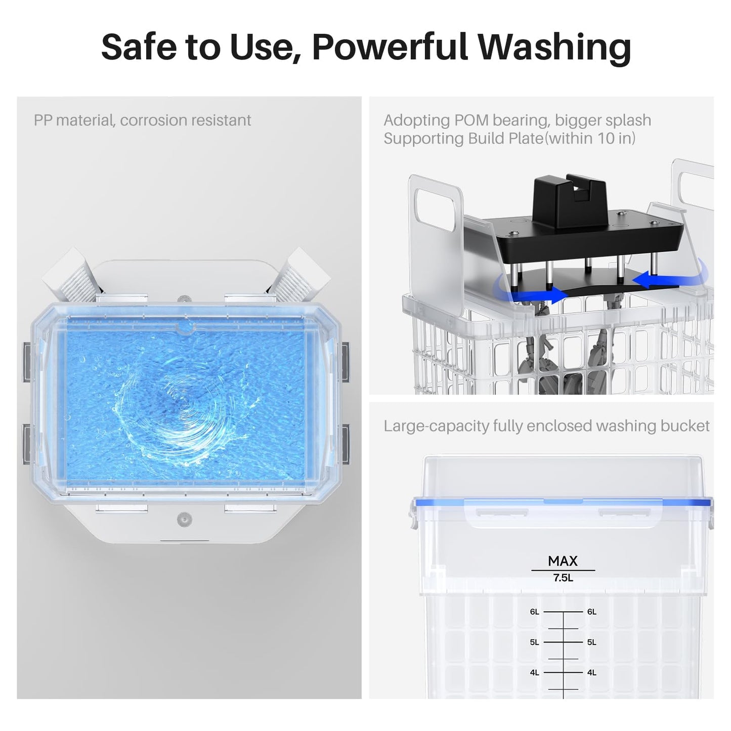ELEGOO Mercury Plus V3.0 Wash and Cure Station, 7.5 L Large Capacity, Compatible with Mars Saturn Photon Halot MSLA LCD DLP 3D Printers, Washing Size of 9.05"×5.31”×10.24“