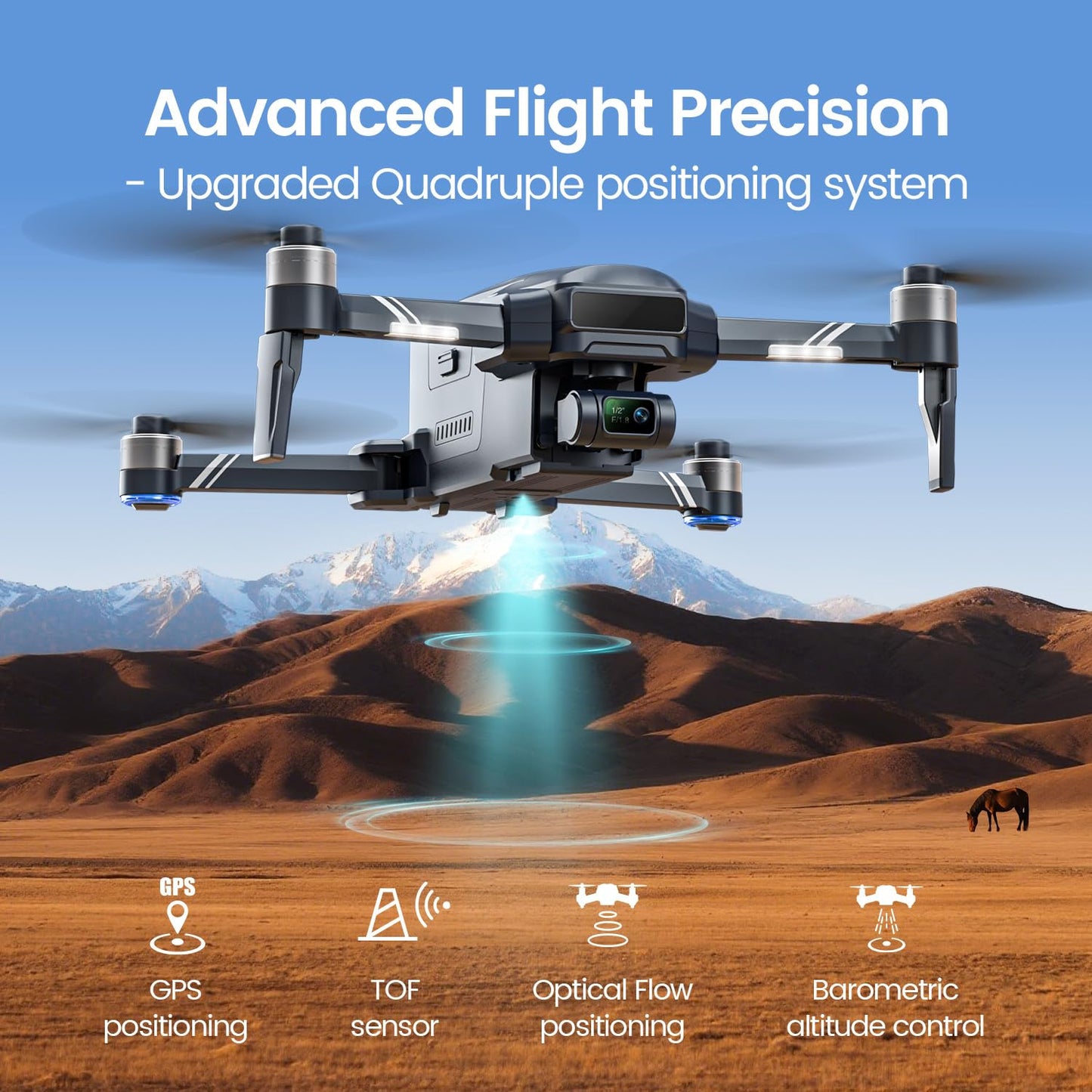 Holy Stone Sentinel HS600D 3-Axis Gimbal Drone with Camera for Adults, Professional 8K Photo, Level-6 Wind Resistance, 6KM Transmission, 80-Min Flight, Smart Track, Auto Return & Beginner Mode