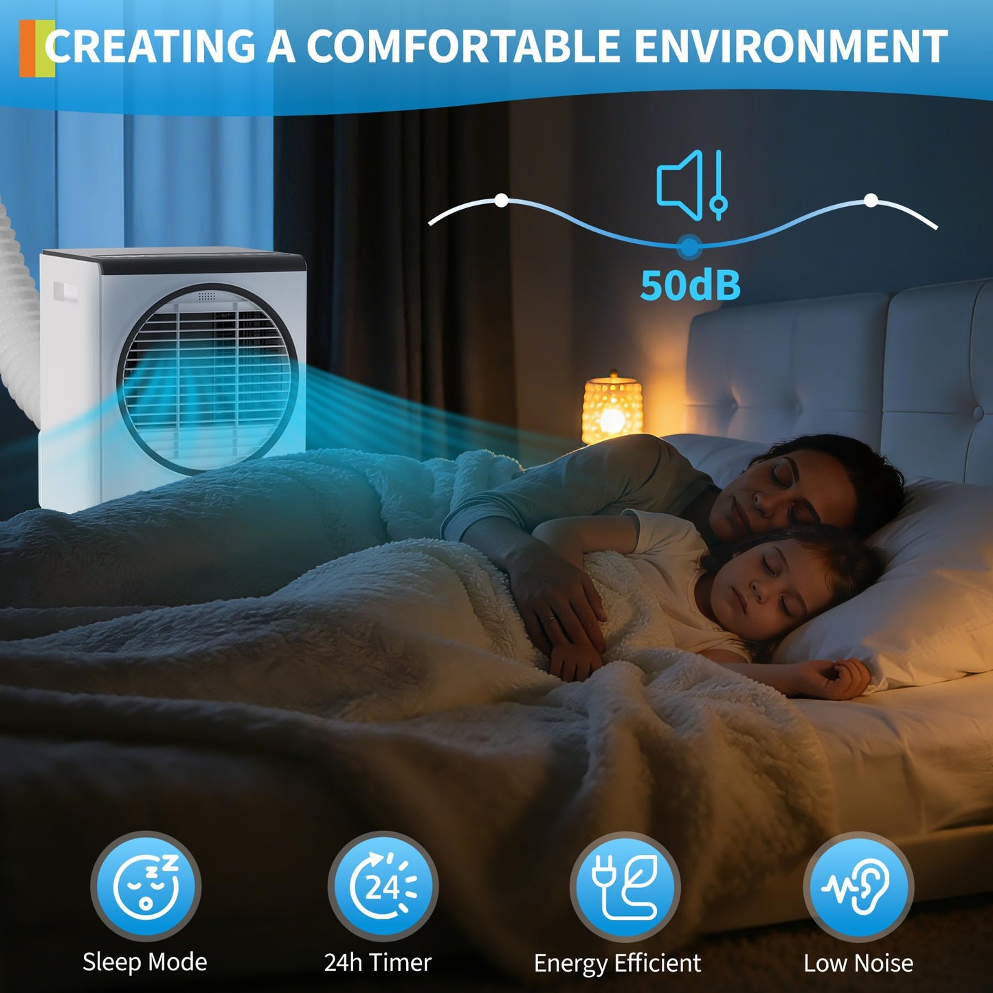 Garvee 8000 BTU Portable Air Conditioner, Portable AC Unit with Dehumidifier, Fan and Remote Control, Energy Efficient Indoor AC Conditioner for Rooms up to 350 Sq. Ft., White