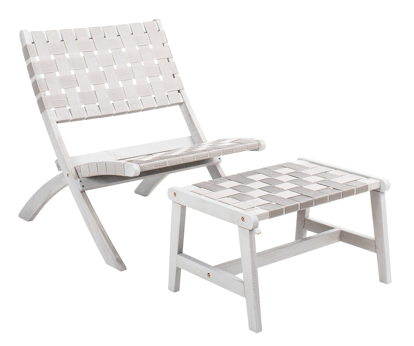 SAFAVIEH Outdoor Collection Darryl Acacia Wood 5-Piece Patio Set PAT7078B, Grey/Grey