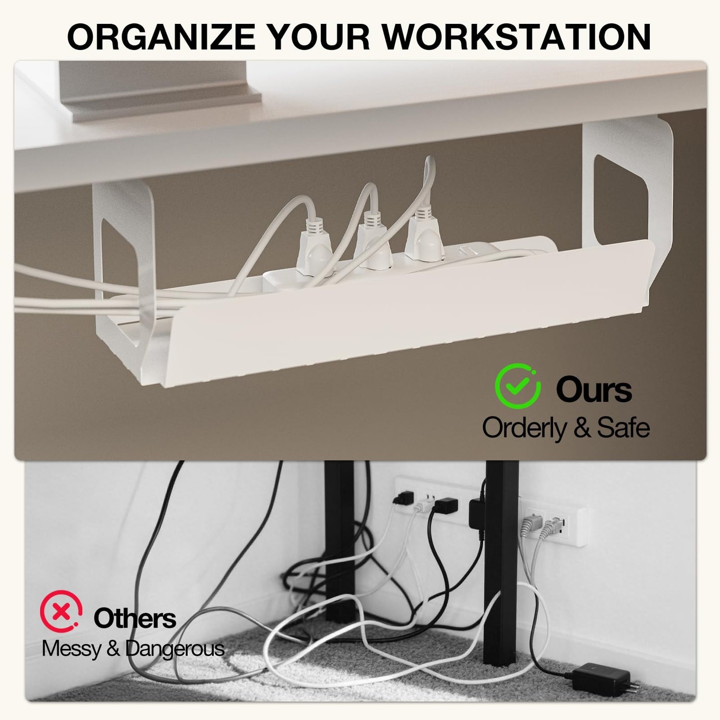 Muvai 59 Inch L Shaped Standing Desk Adjustable Height with Cable Management Tray,Gaming Electric Corner Standing Desk, Sit Stand Computer Table with Reversiable Splice Board,White