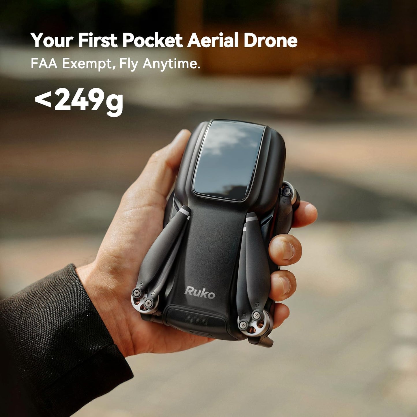 Ruko U11MINI 4K (RC3), Professional 8K Drone with 5.5" Touchcreen, Drones with camera for Adults 4K Video, 3-Axis Gimbal, 20000ft FPV Transmission, Under 249g FAA Exempt, Beginner (64-Min Flight)