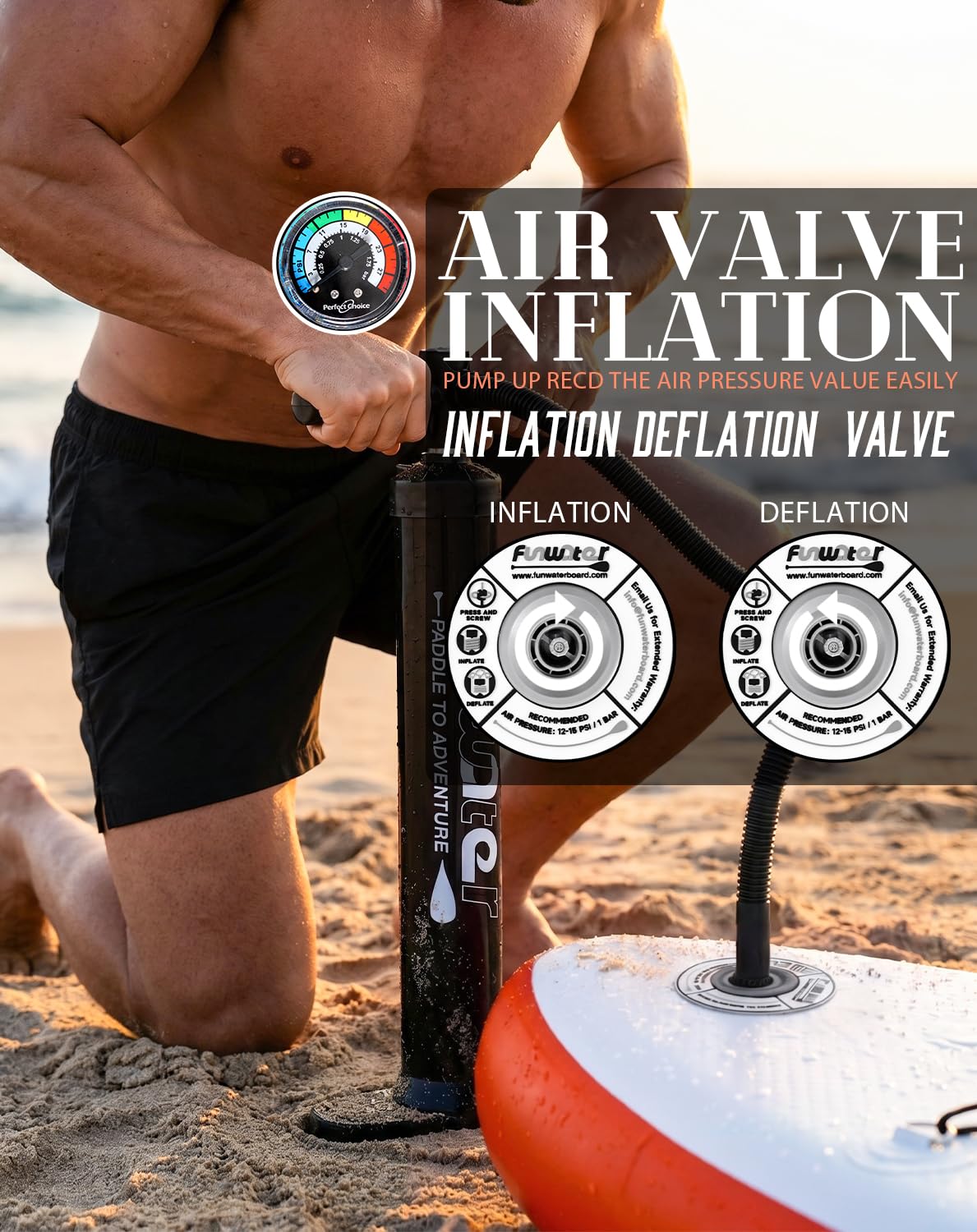 FunWater Inflatable 10'6×33"×6" Ultra-Light (17.6lbs) SUP for All Skill Levels Everything Included with Stand Up Paddle Board, Adj Floating Paddles, Pump, ISUP Travel Backpack, Leash,Waterproof Bag