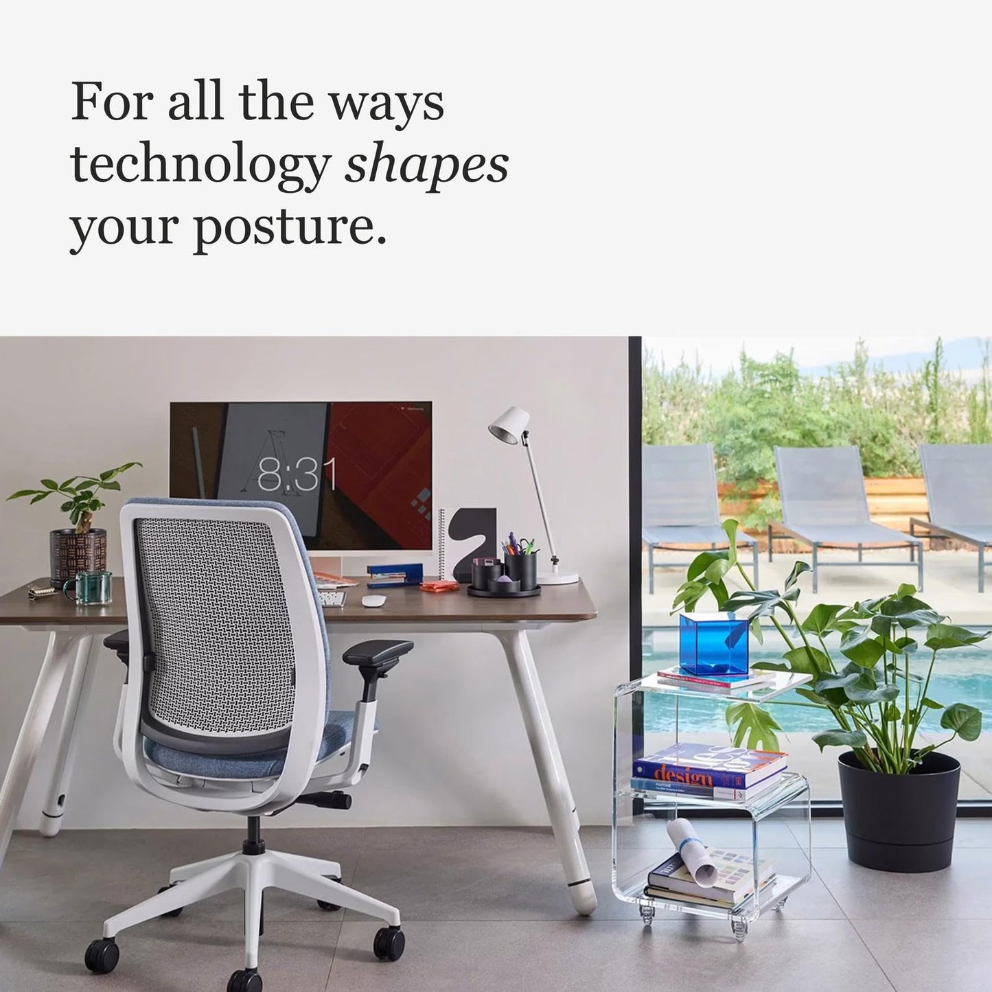 Steelcase Series 2 Office Chair - Ergonomic Work Chair with Wheels for Carpet - with Back Support, Weight-Activated Adjustment & Arm Support - Adjustable Rolling Chairs for Desk - Graphite